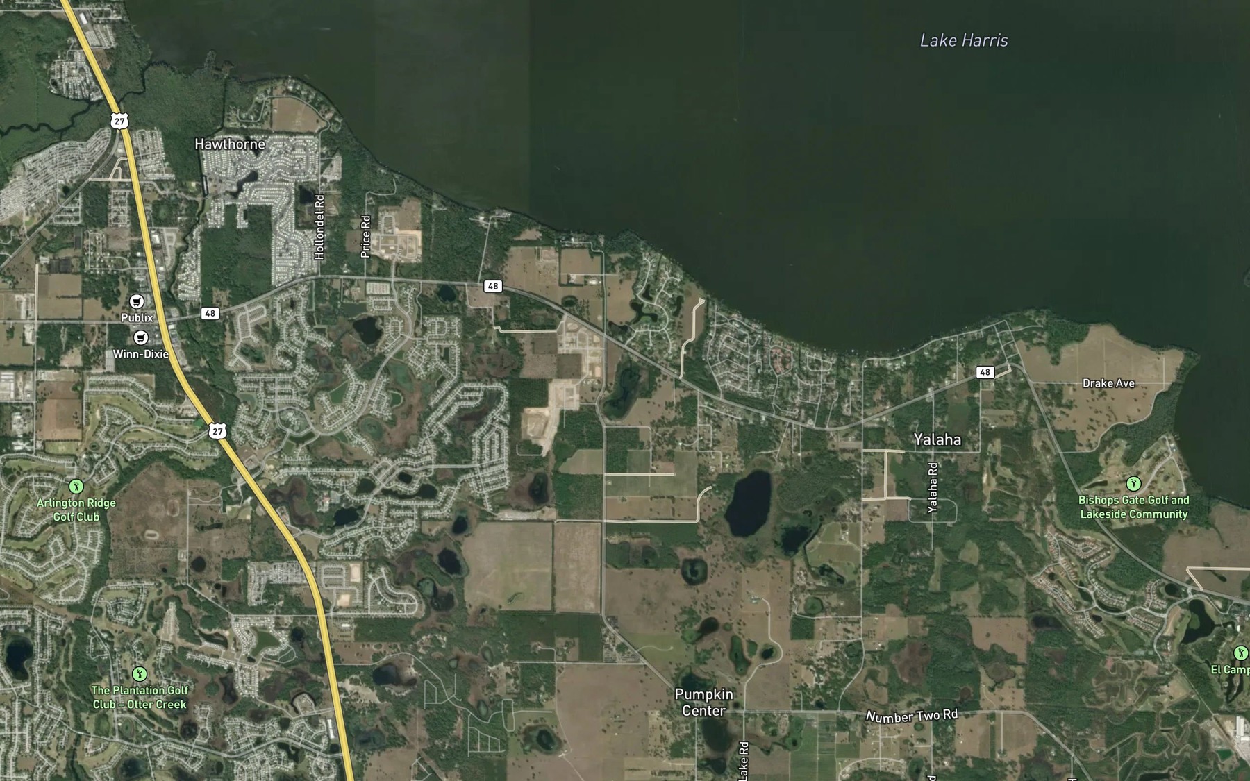 Satellite map of the Lake Margaretta