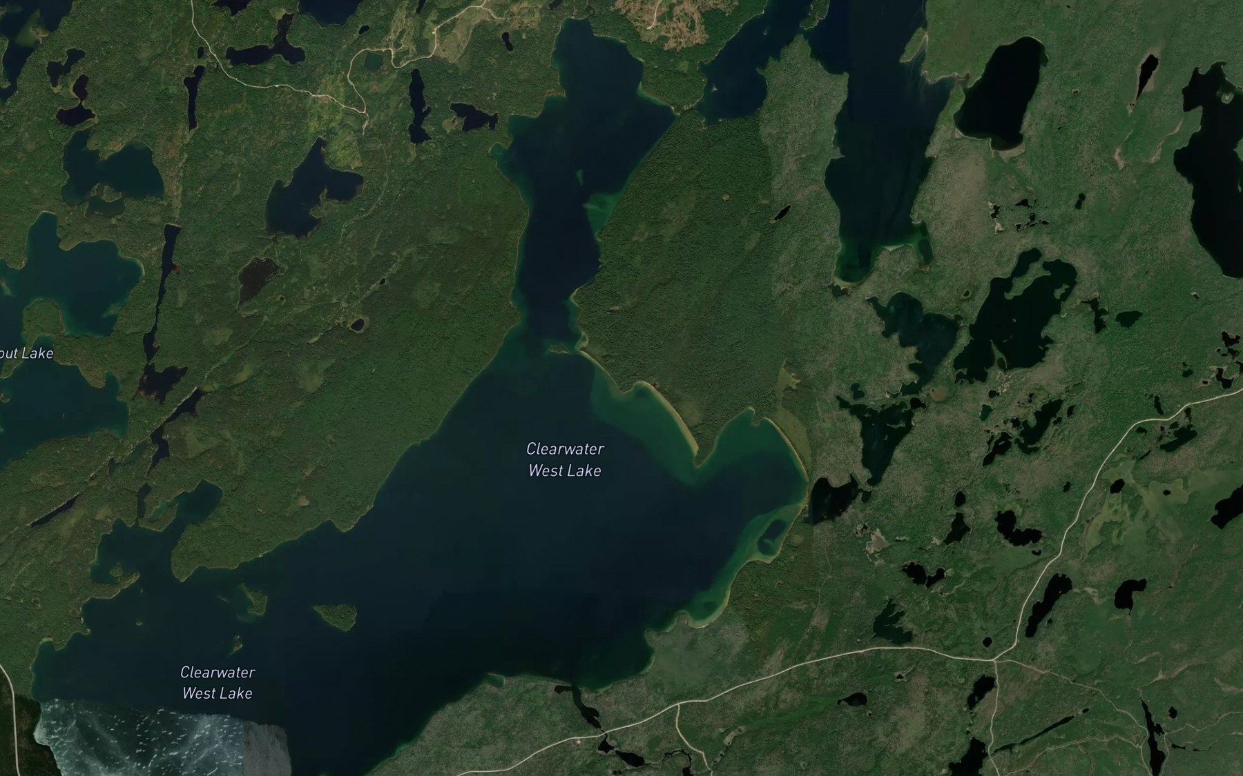 Satellite map of the Clearwater West Lake