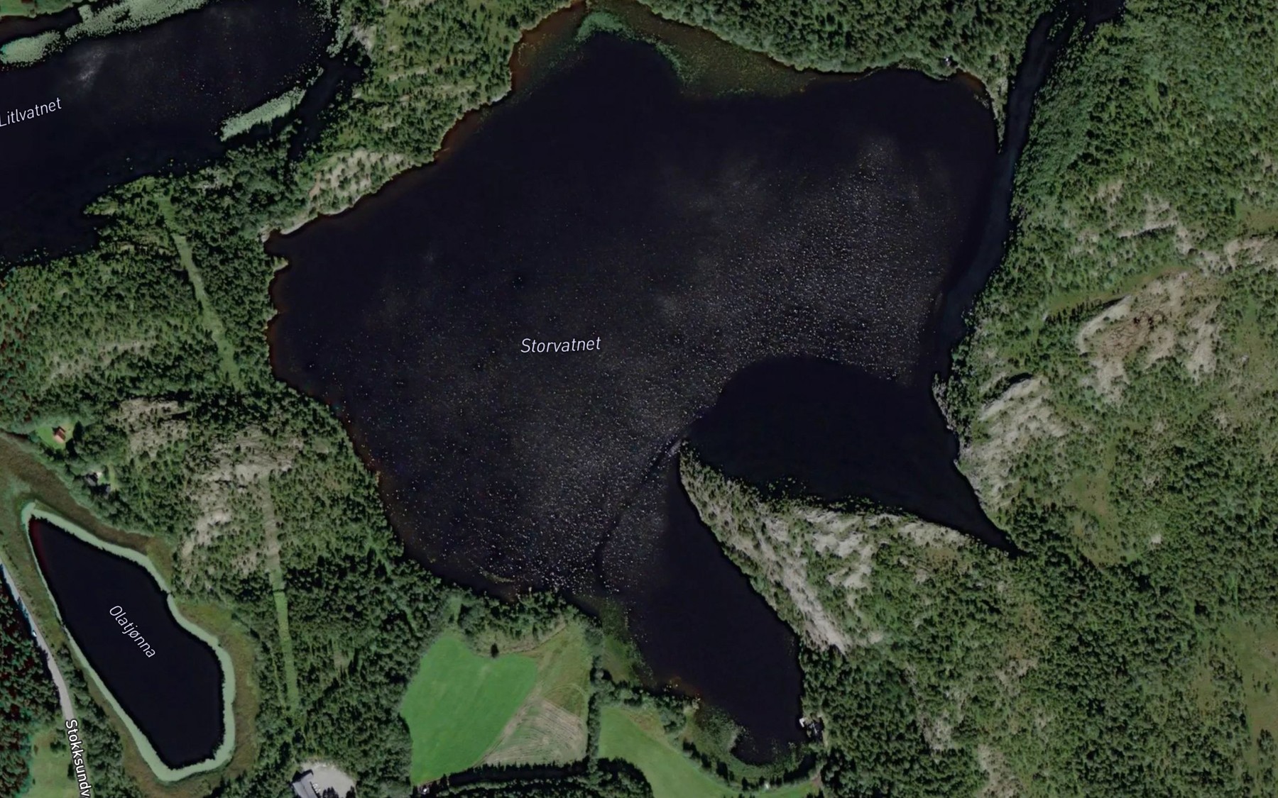 Satellite map of the Storvatnet