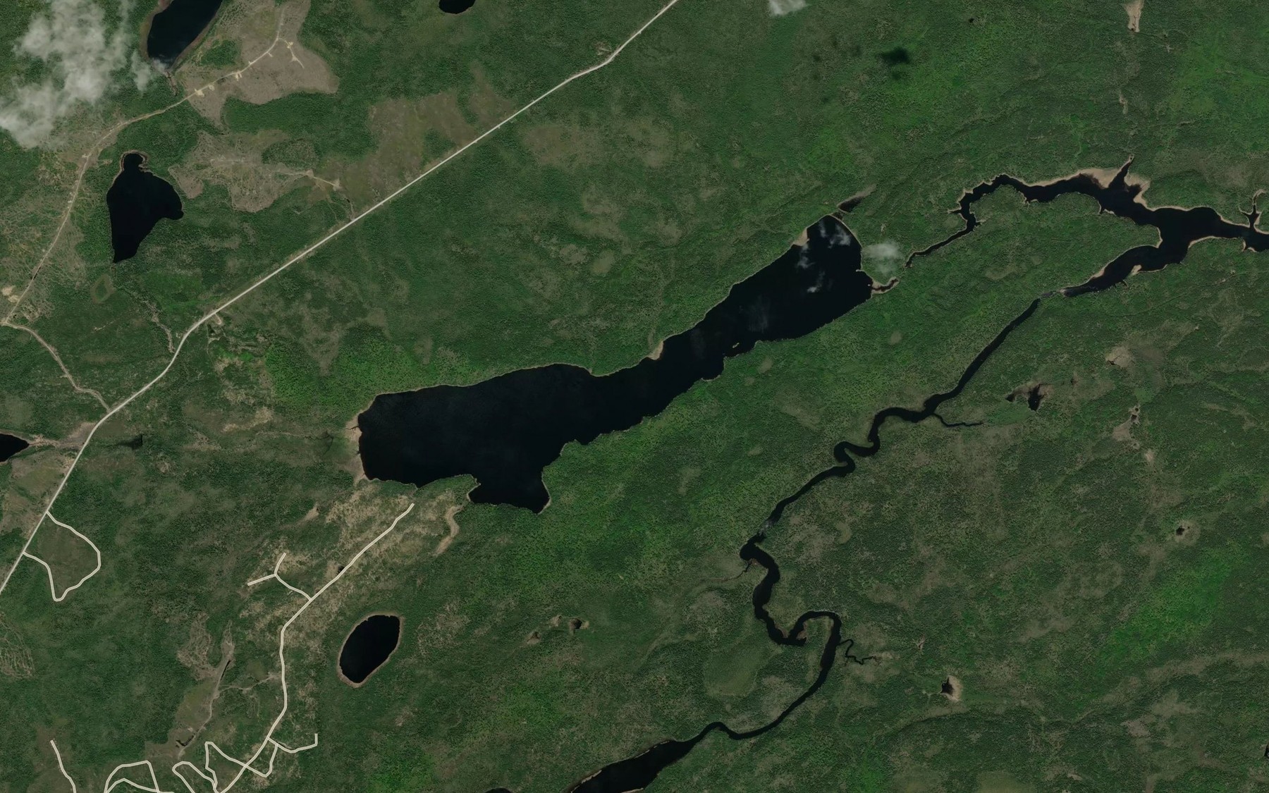 Satellite map of the Hall Lake