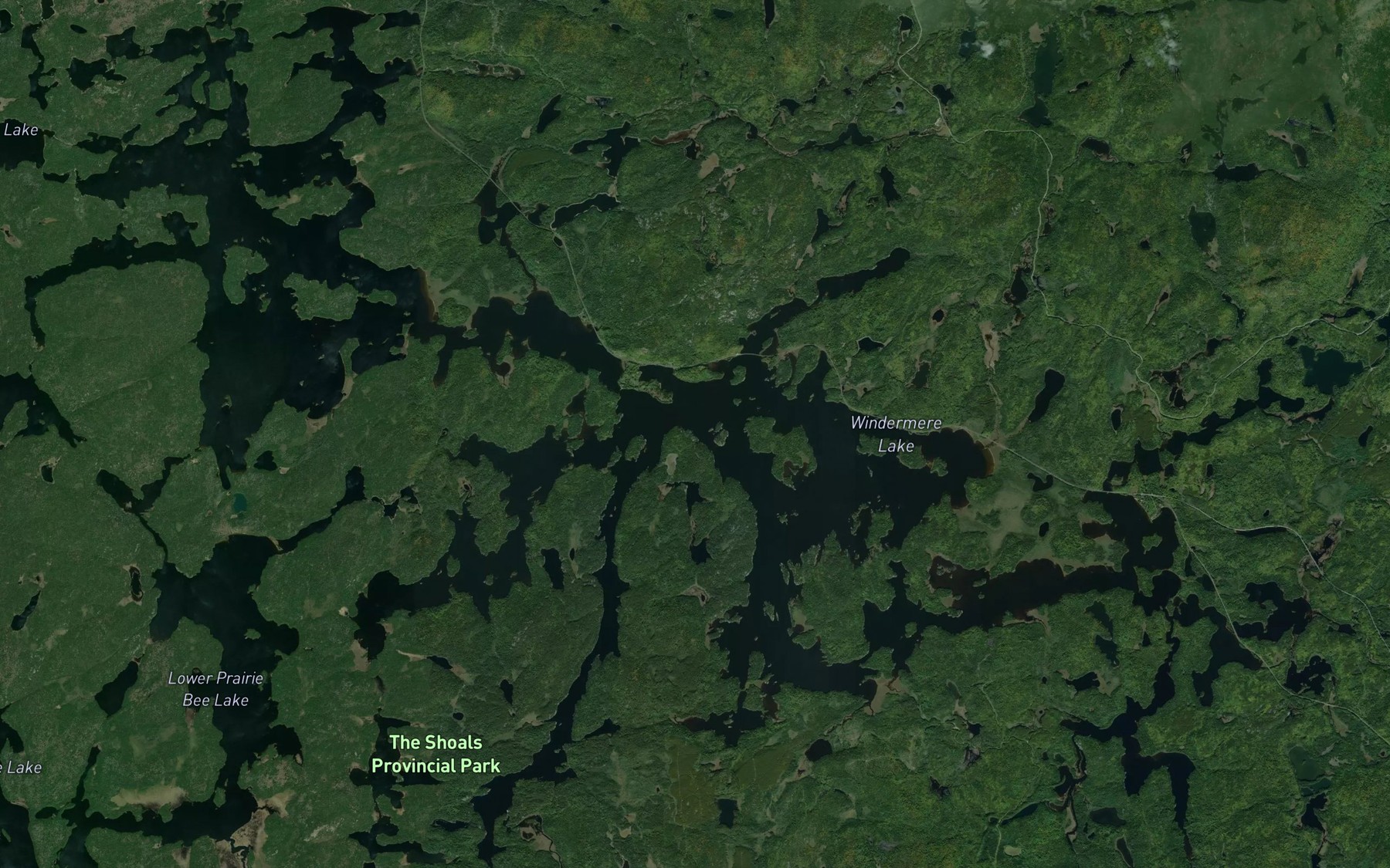 Satellite map of the Windermere Lake