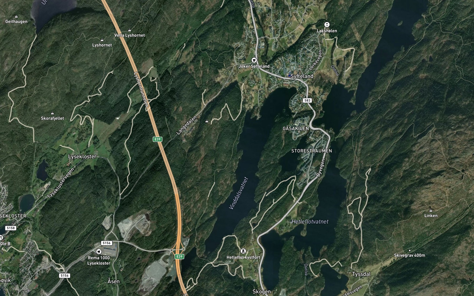 Satellite map of the Gronavika