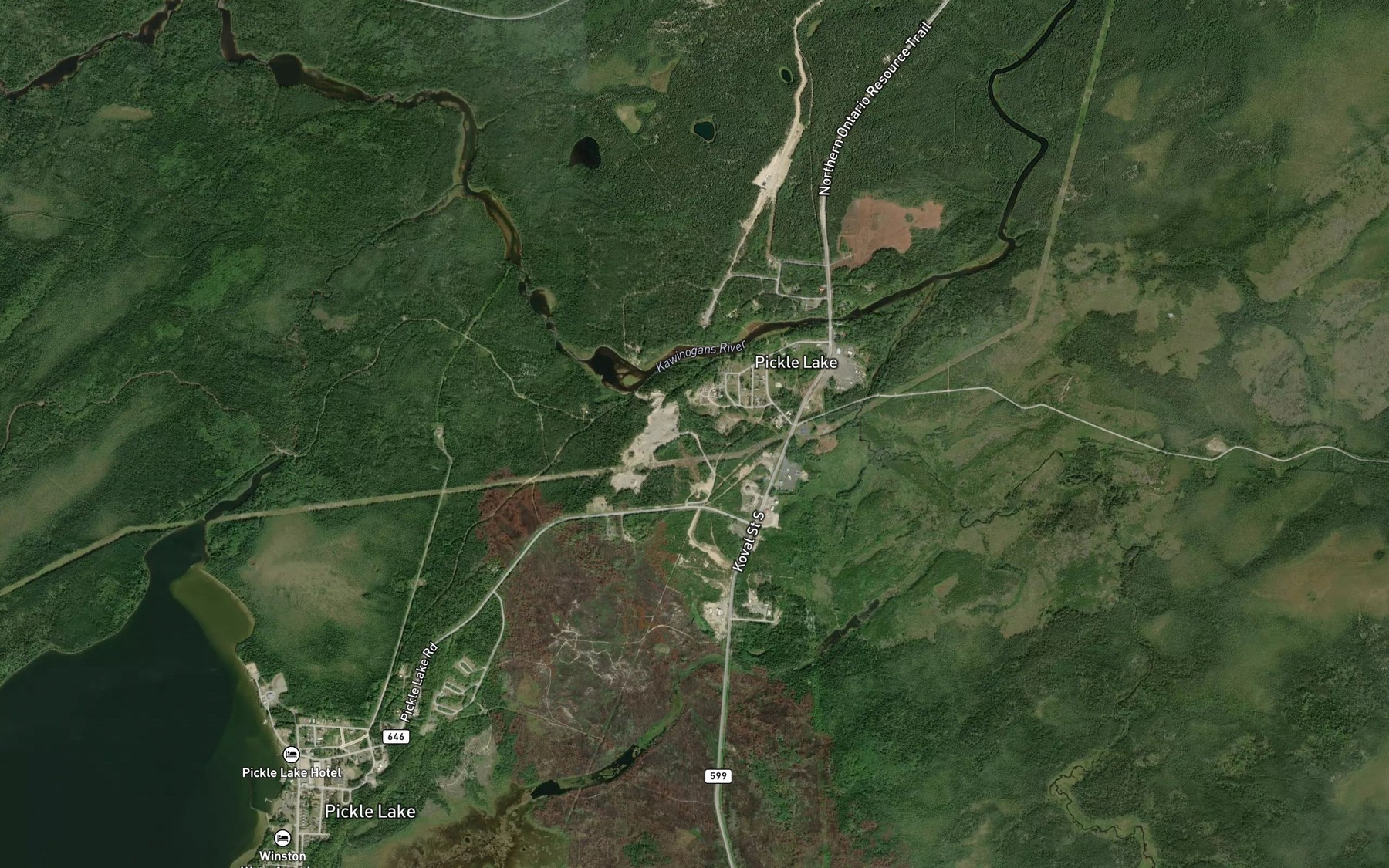 Satellite map of the Fault Creek
