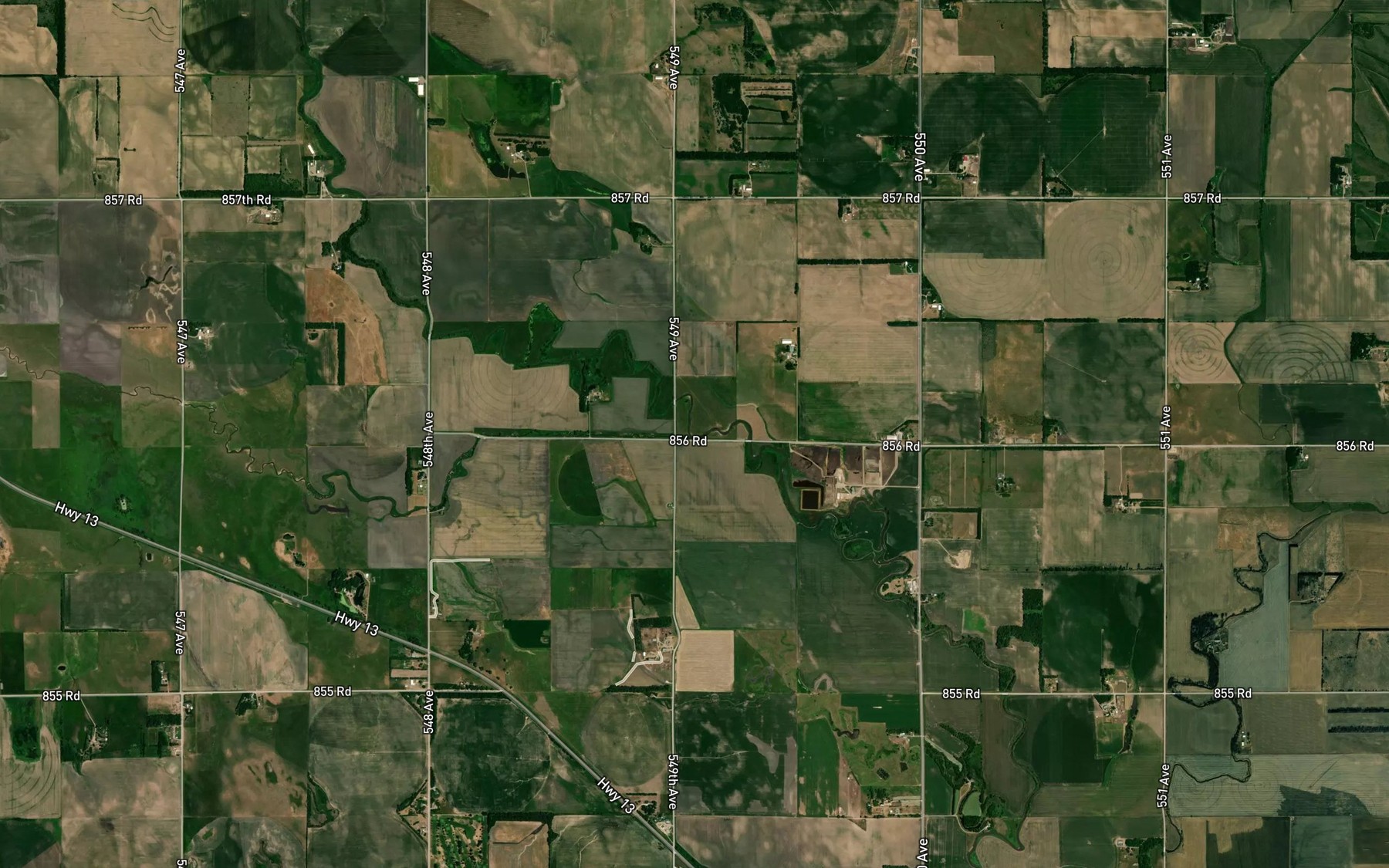 Satellite map of the Dry Creek