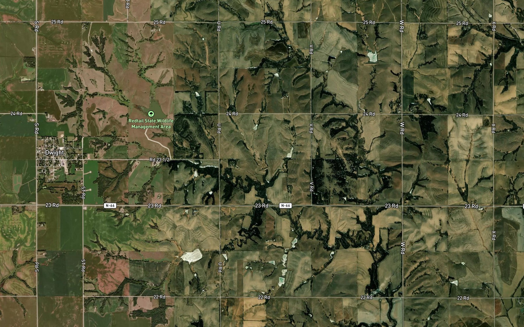 Satellite map of the Butler County Reservoir 67-A