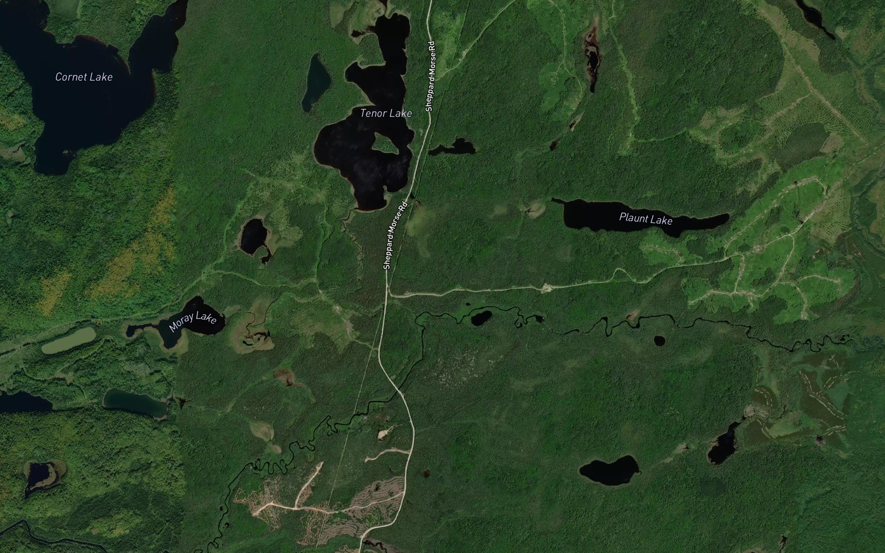 Satellite map of the Cornet Creek