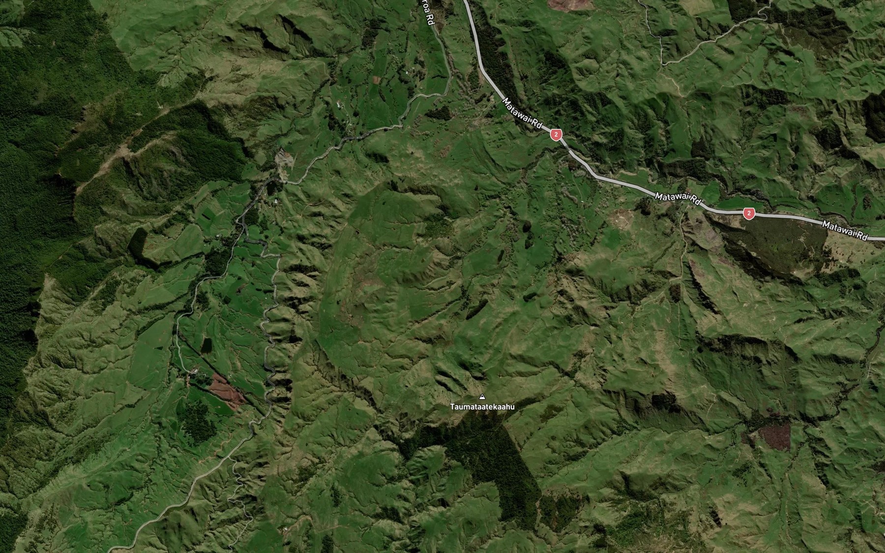 Satellite map of the Waihuka River