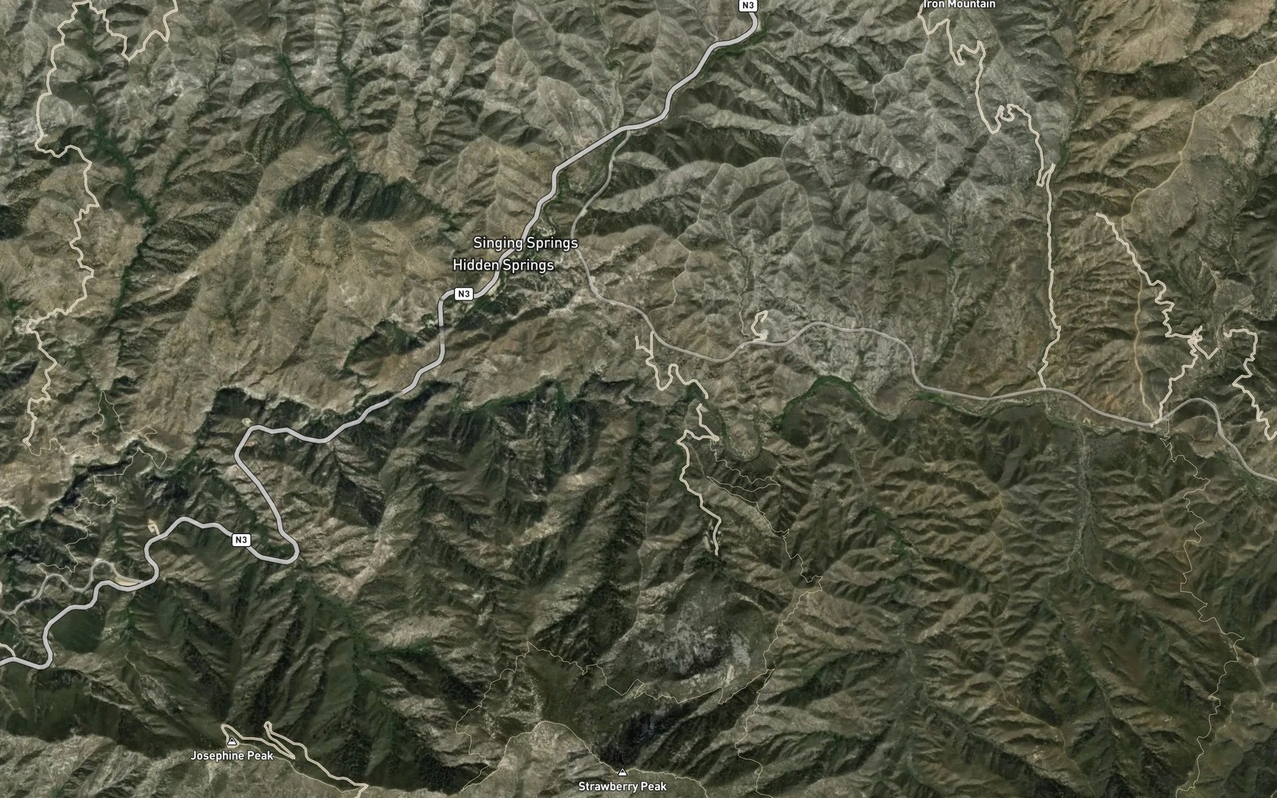Satellite map of the Grotto Creek