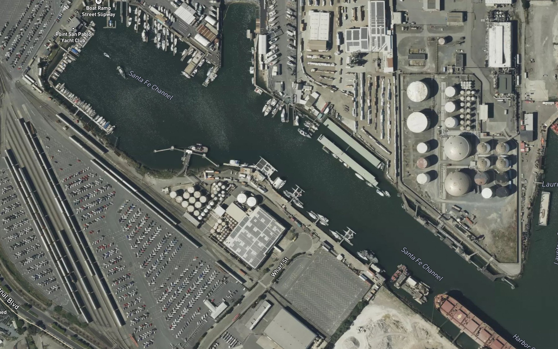 Satellite map of the Santa Fe Channel