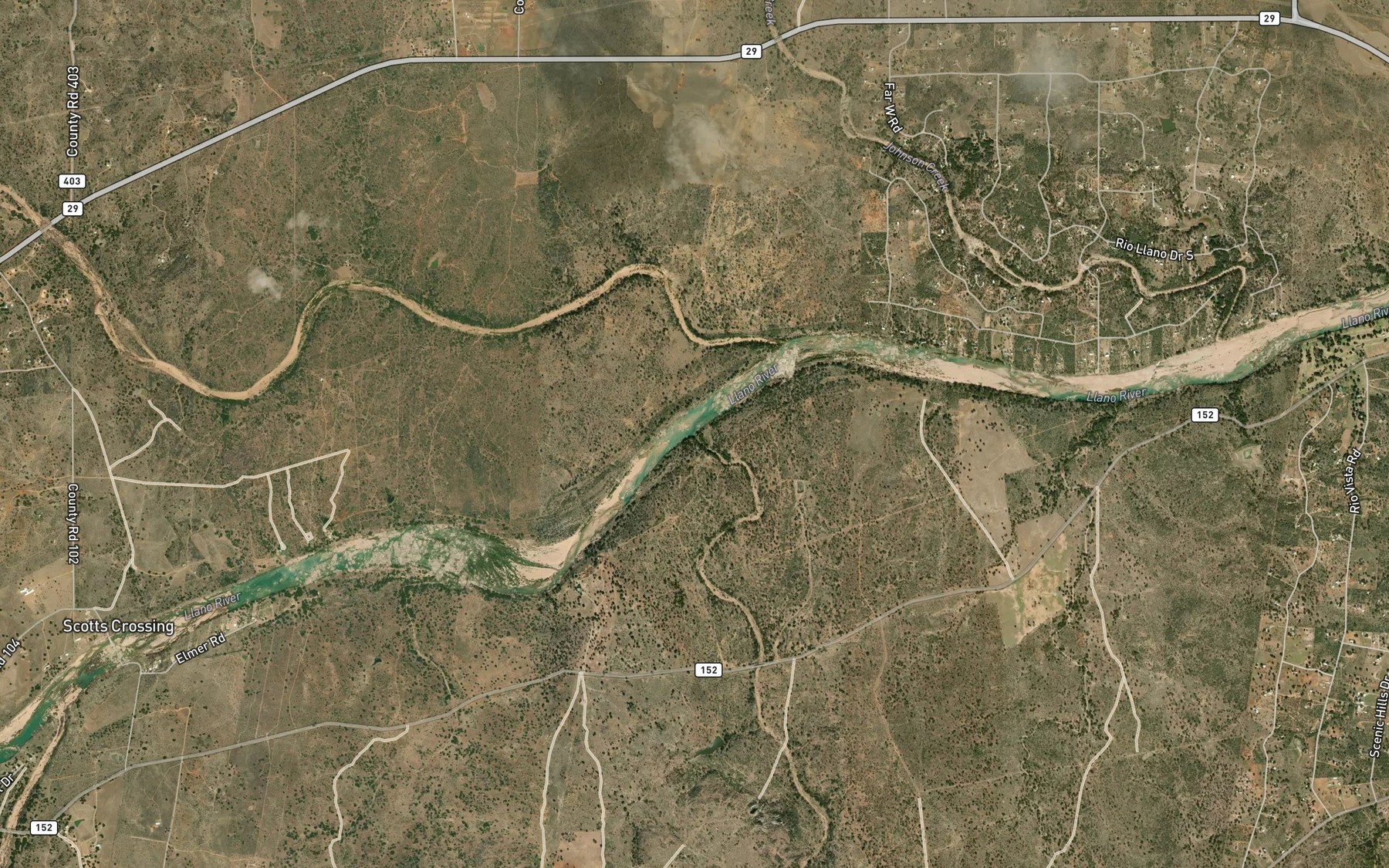 Satellite map of the Sixmile Creek