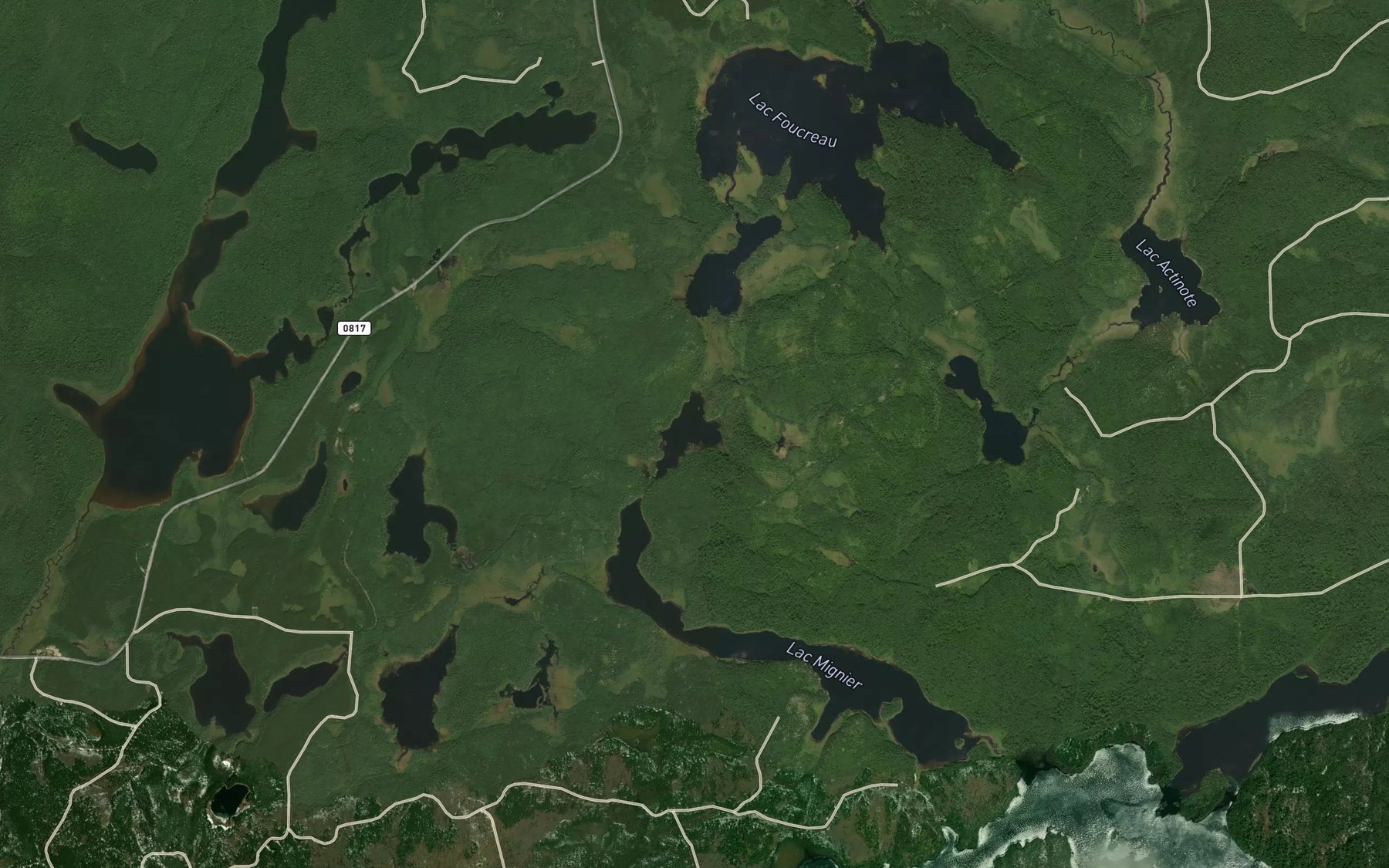 Satellite map of the Lac Basane
