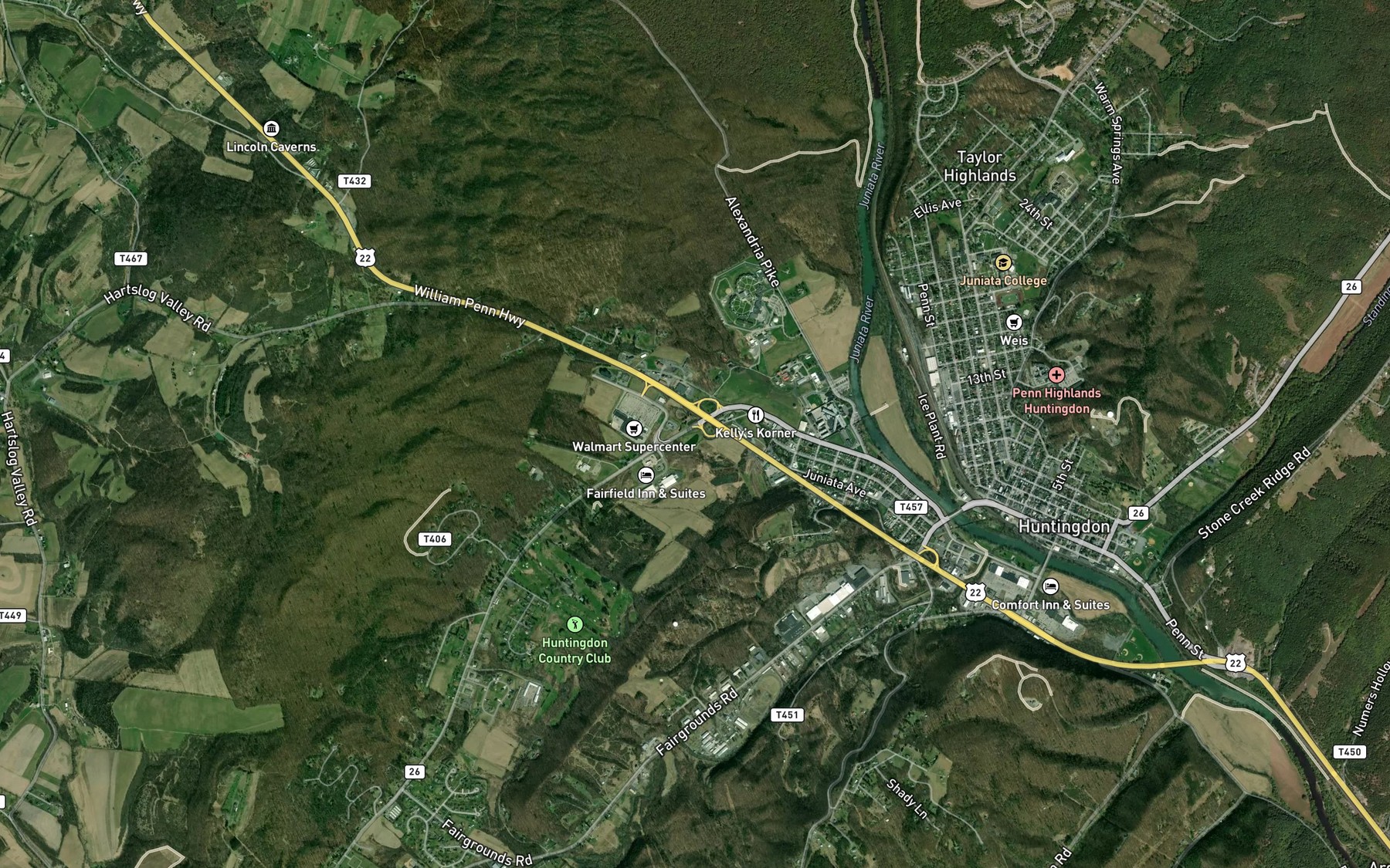 Satellite map of the Mason Spring