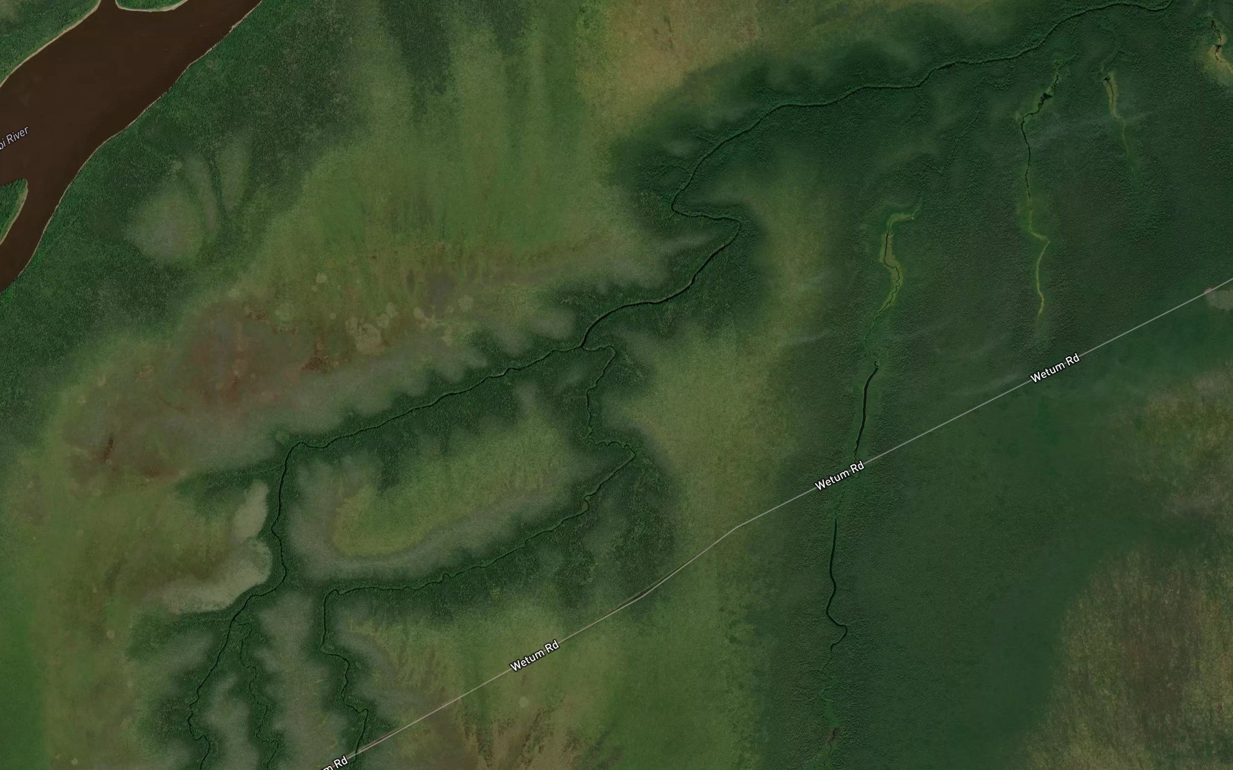 Satellite map of the East Branch Kagawask Creek