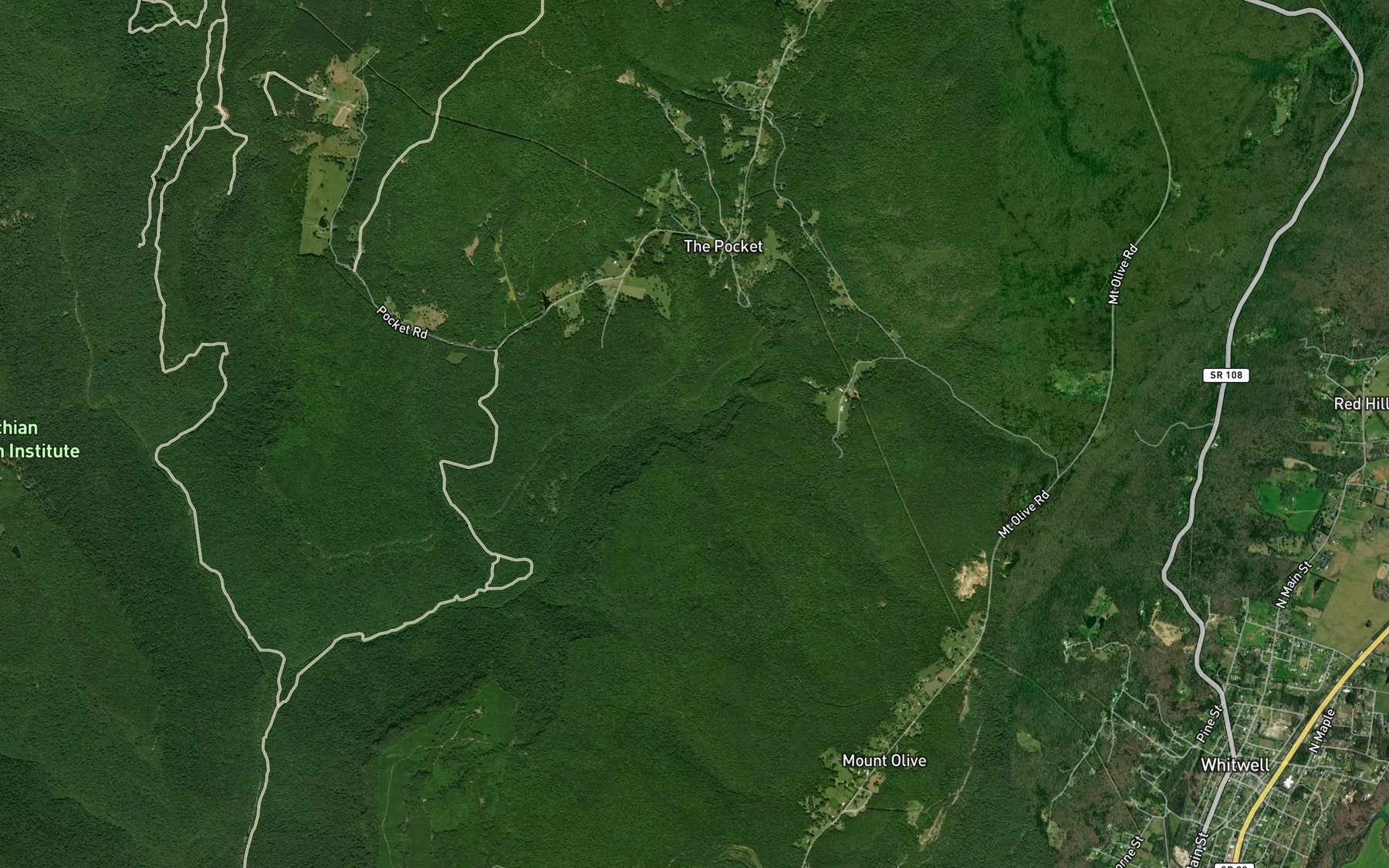 Satellite map of the Kilgore Branch