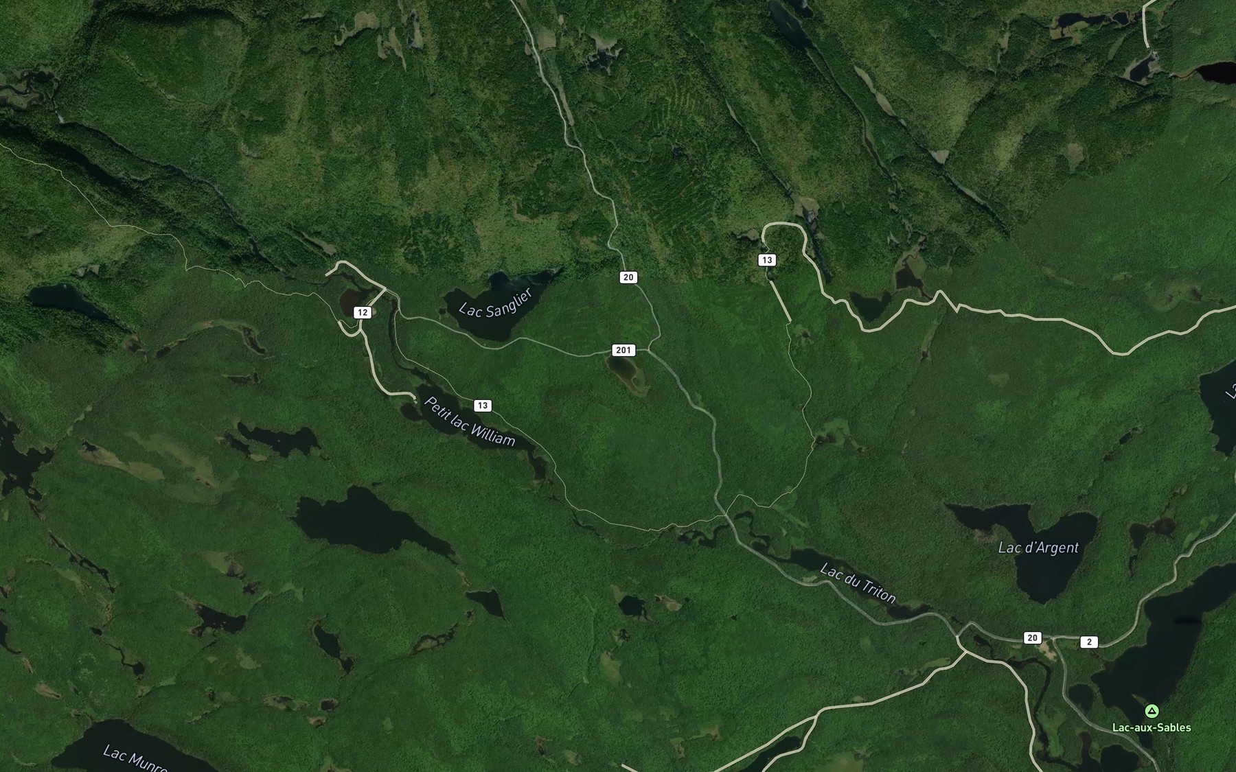Satellite map of the Lac Elisabeth