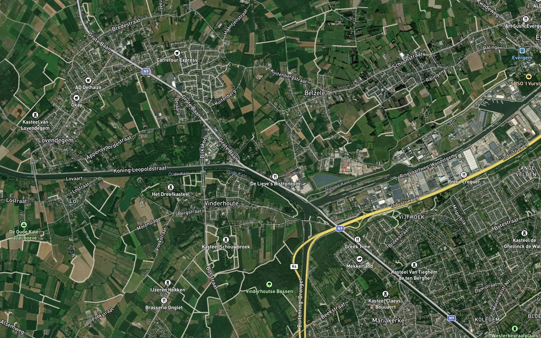 Satellite map of the Lievevaart