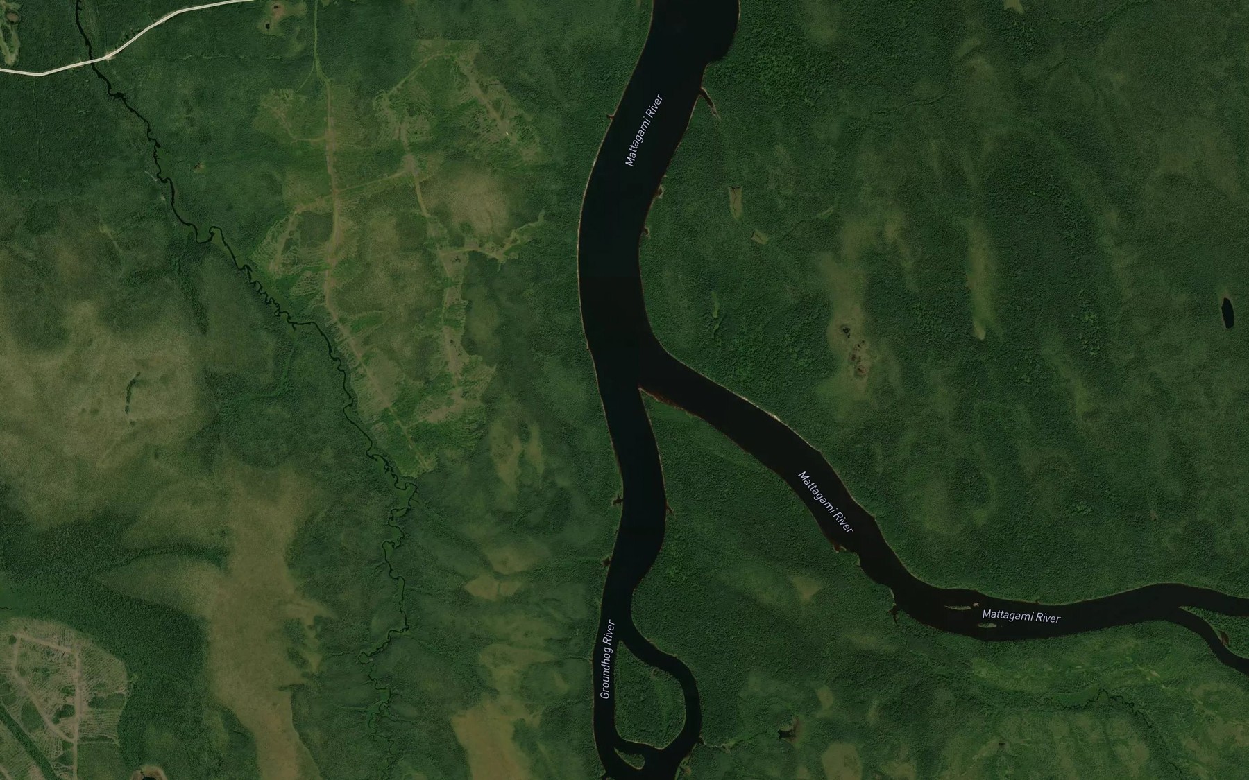 Satellite map of the Groundhog River