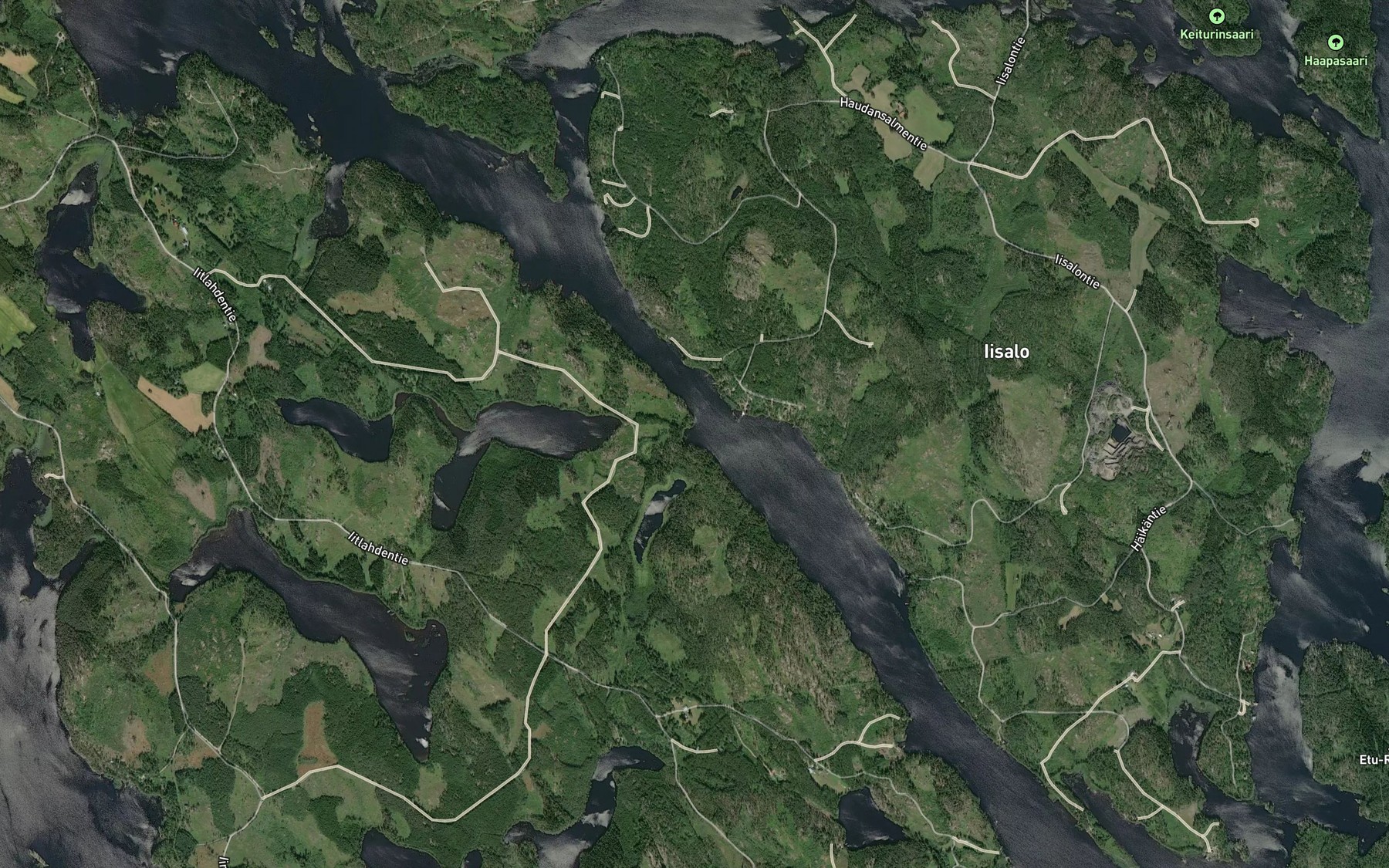 Satellite map of the Hirvijoenlahti