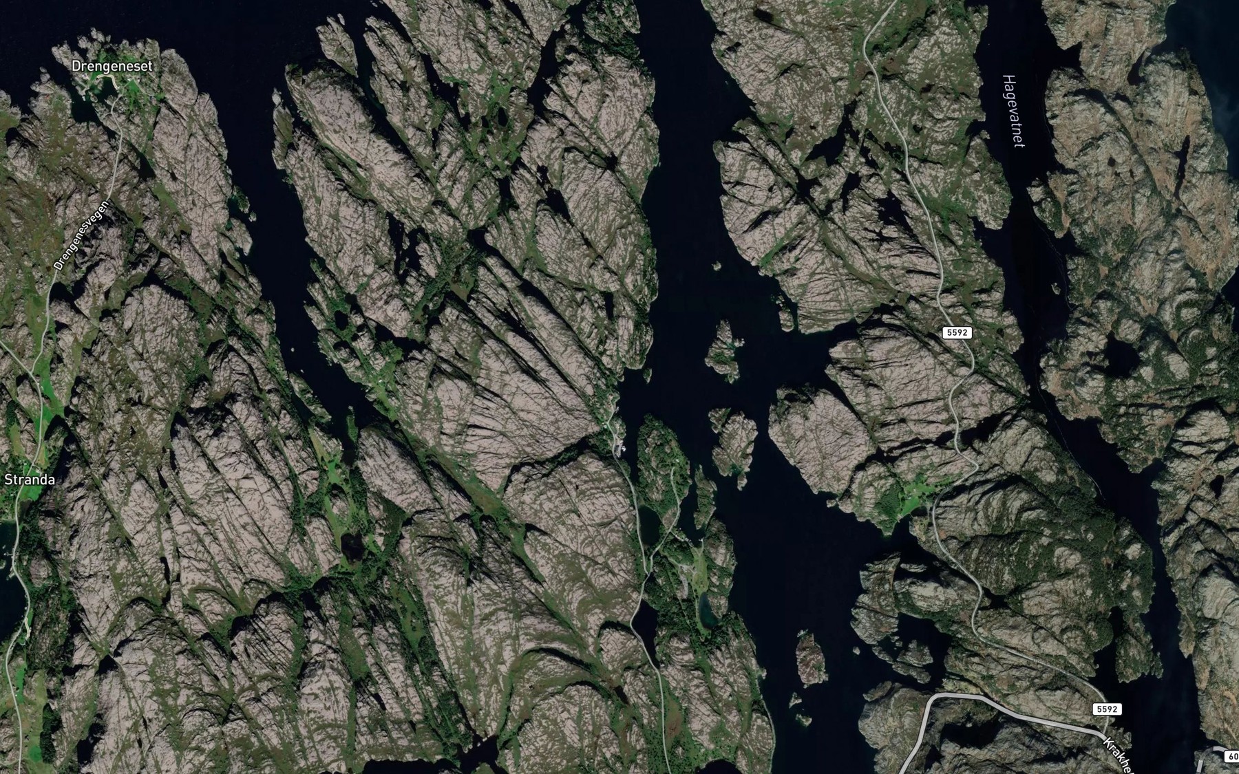 Satellite map of the Kyllaren