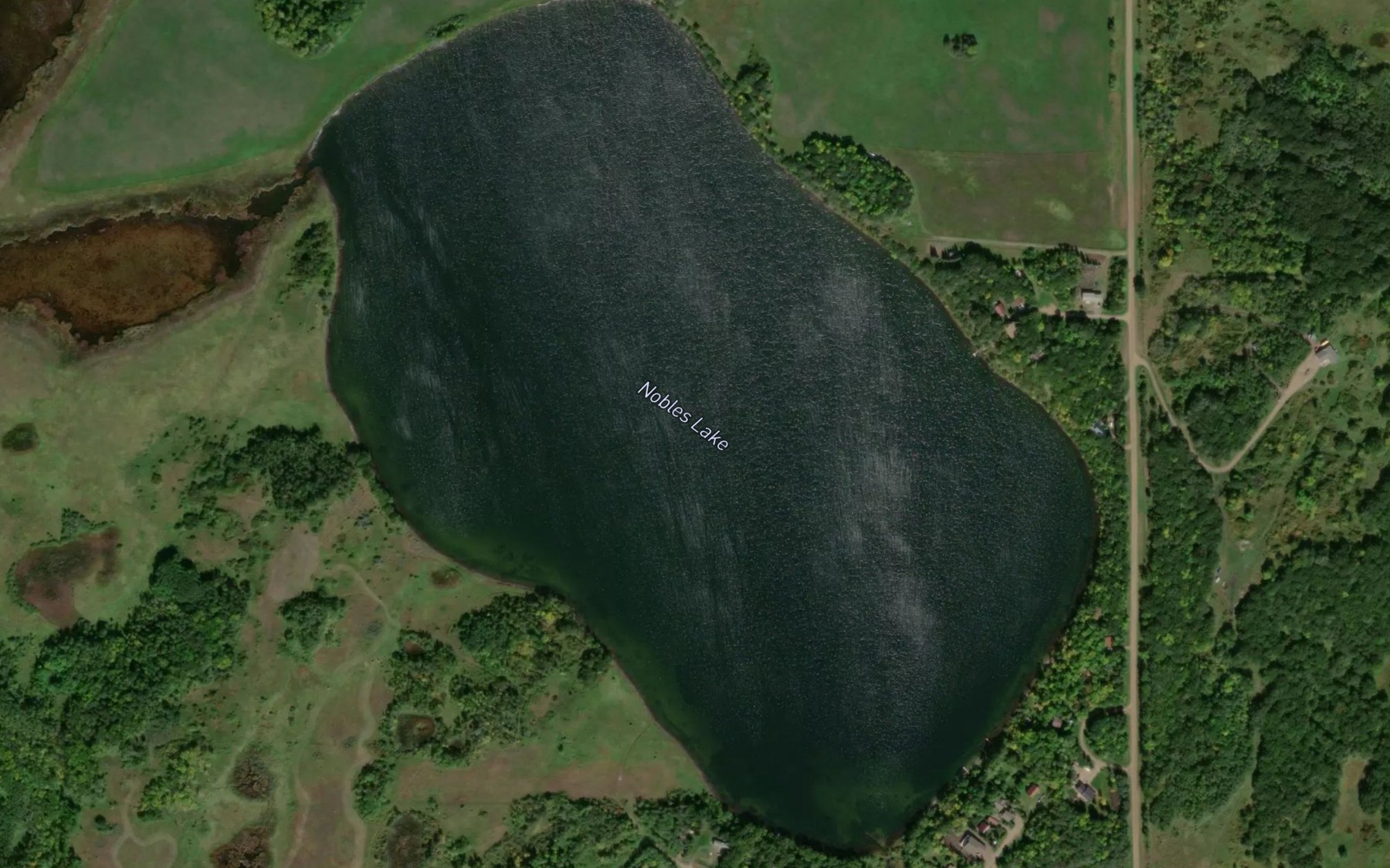 Satellite map of the Noble Lake