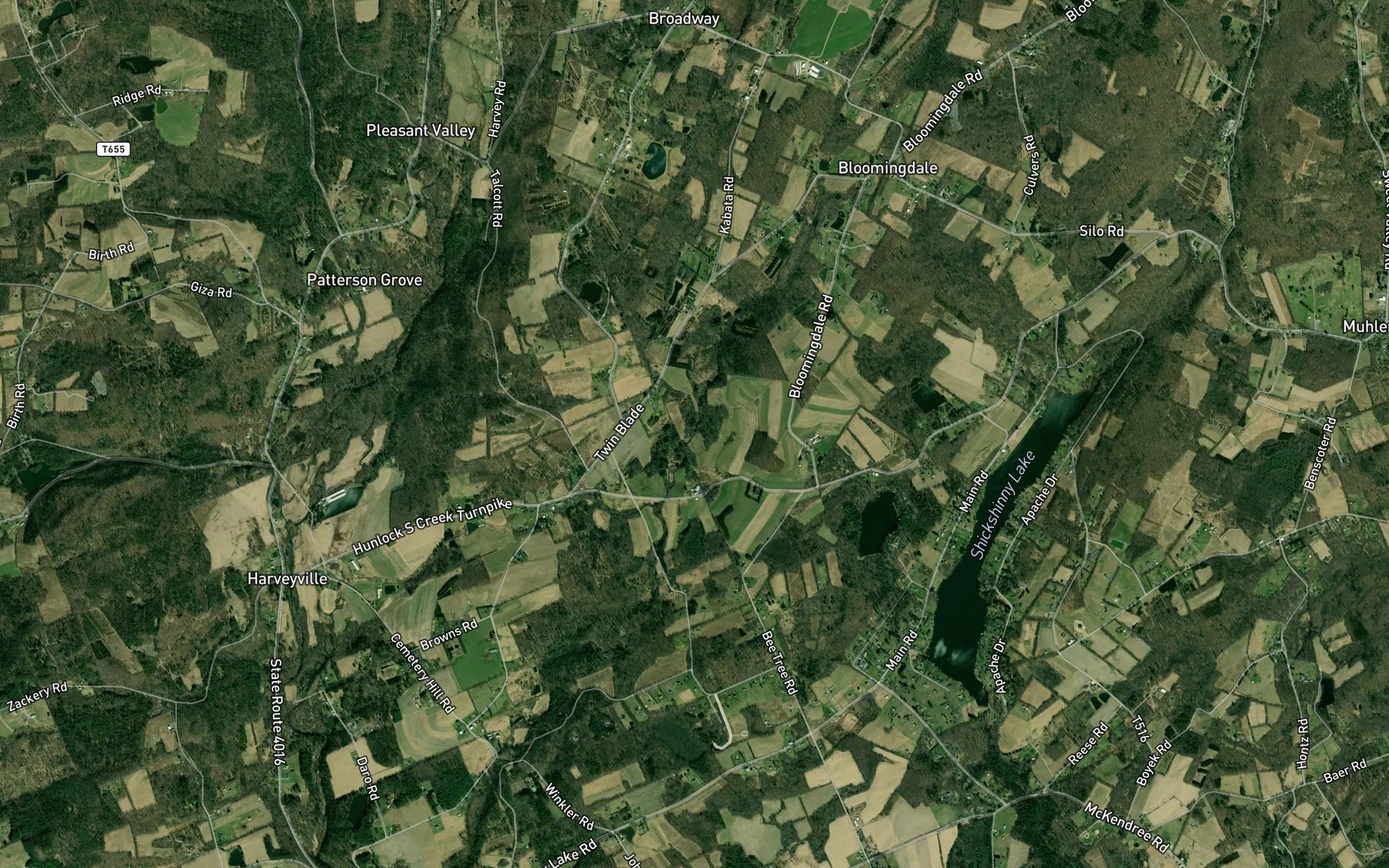 Satellite map of the Black Ash Creek
