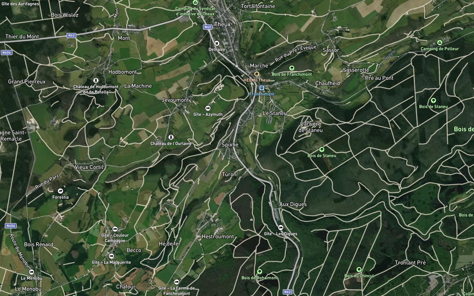 Satellite map of the Eau de Spa