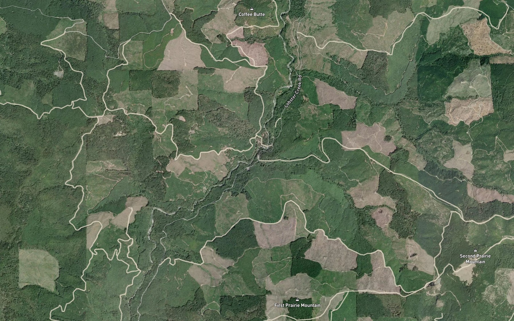 Satellite map of the Deadline Creek