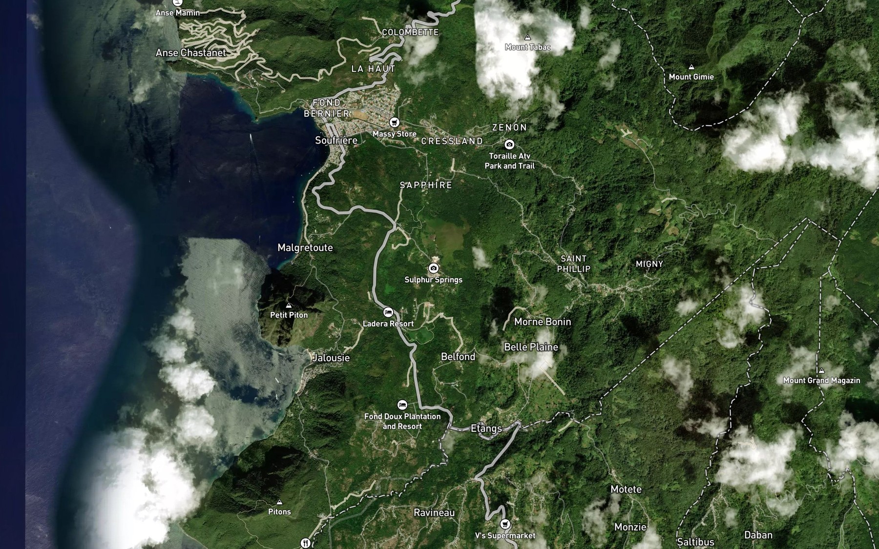 Satellite map of the Sulphur Springs