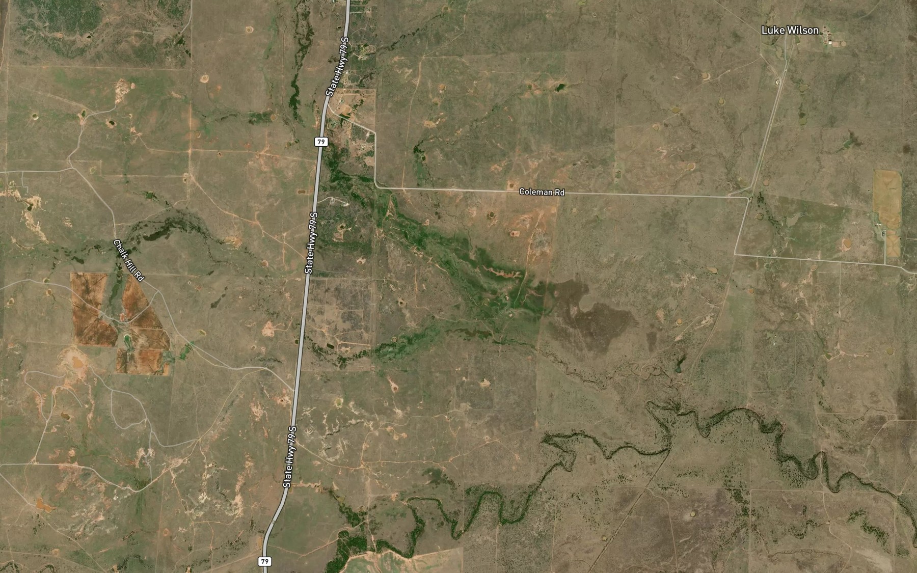 Satellite map of the Long Creek