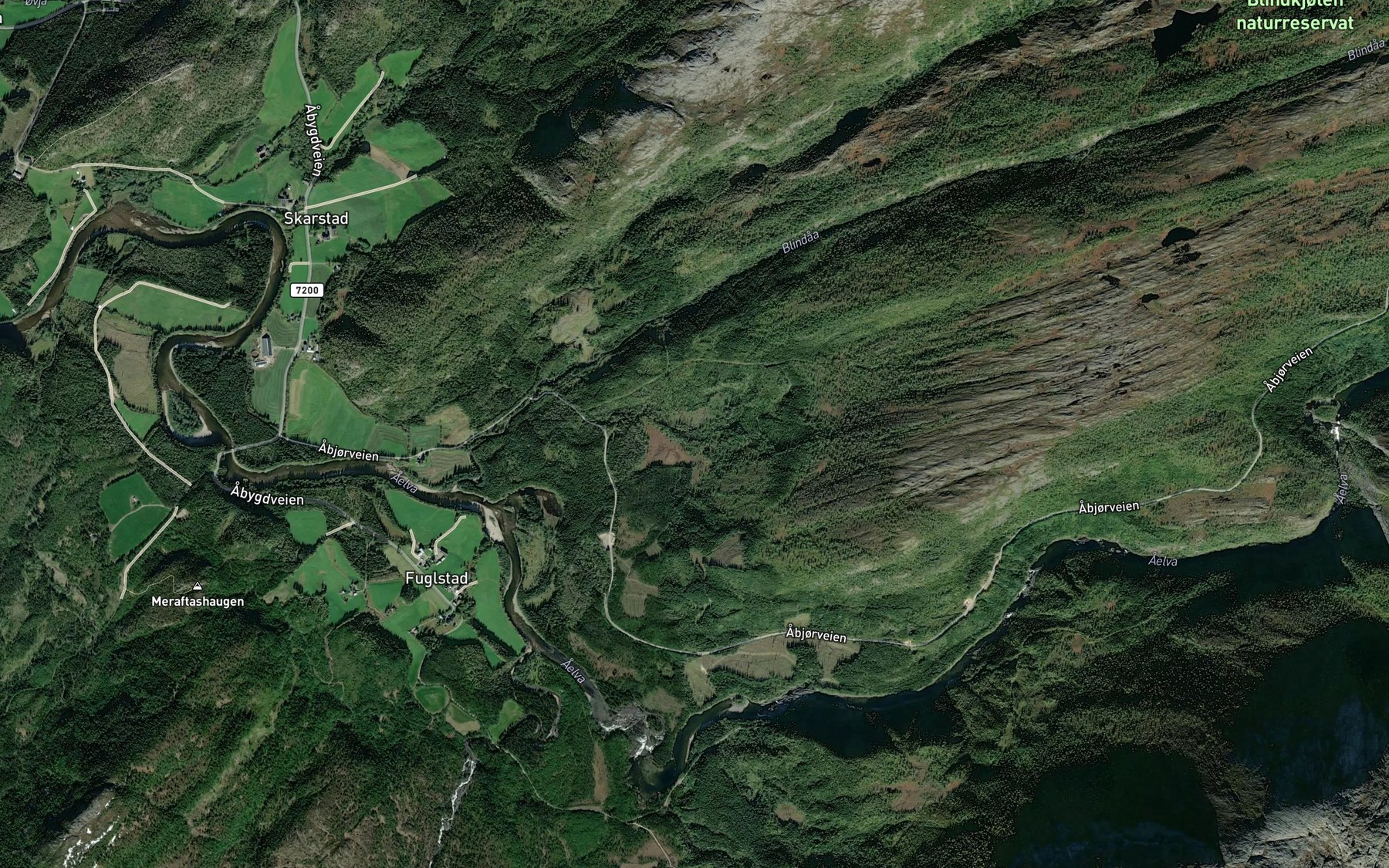 Satellite map of the Krodalbekken