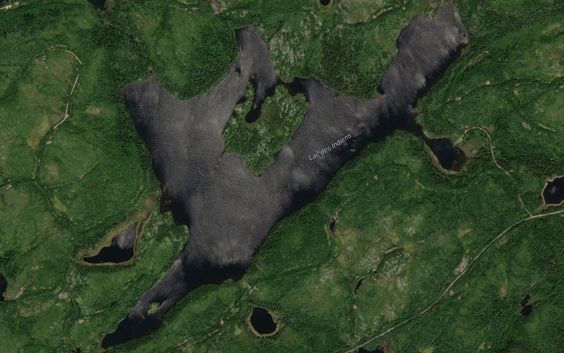 Satellite map of the Lac des Indiens