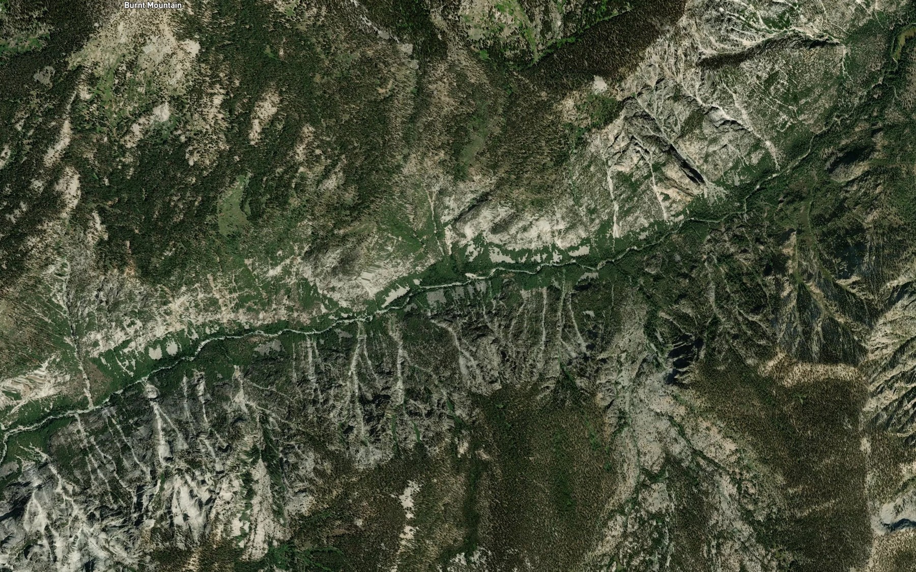 Satellite map of the Dog Creek