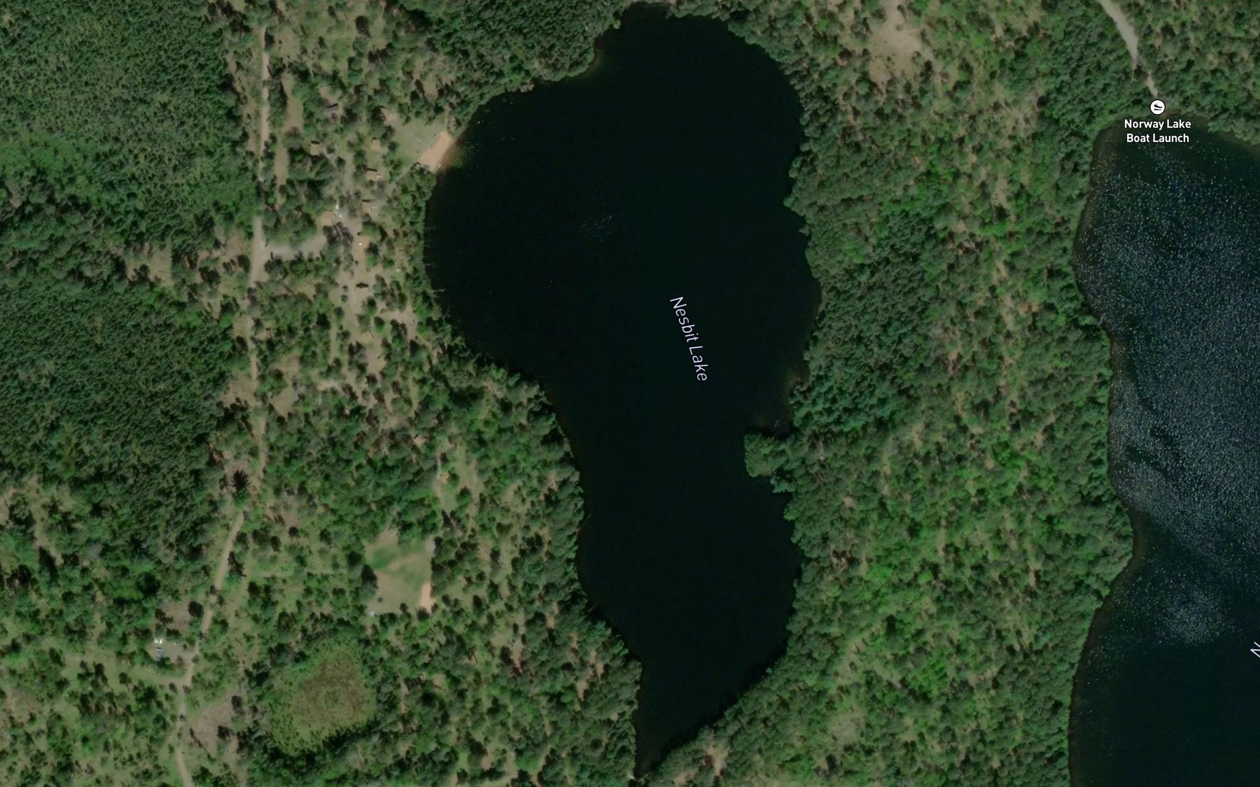 Satellite map of the Nesbit Lake