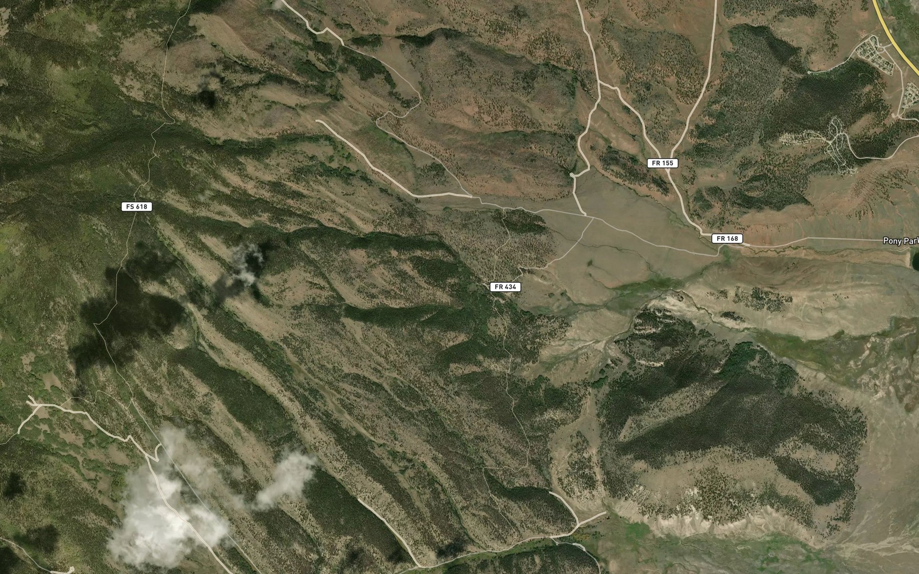 Satellite map of the Pony Spring
