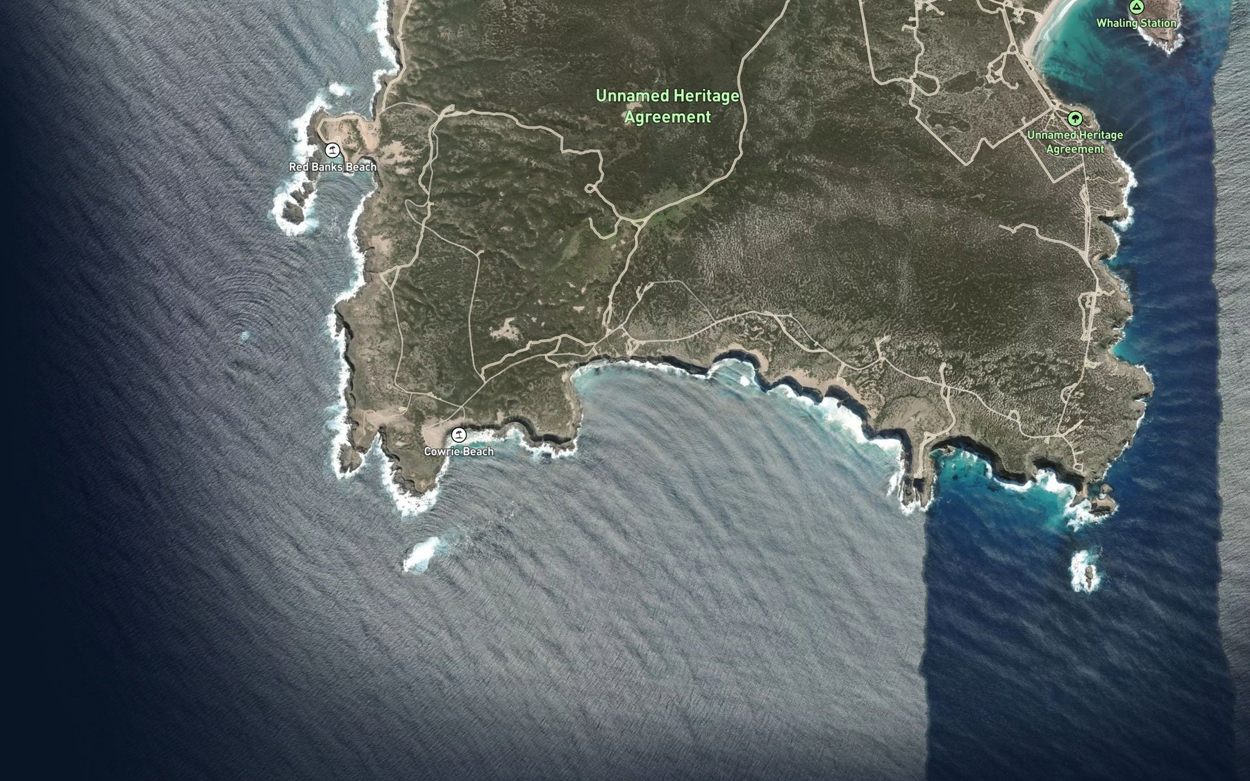 Satellite map of the Groper Bay