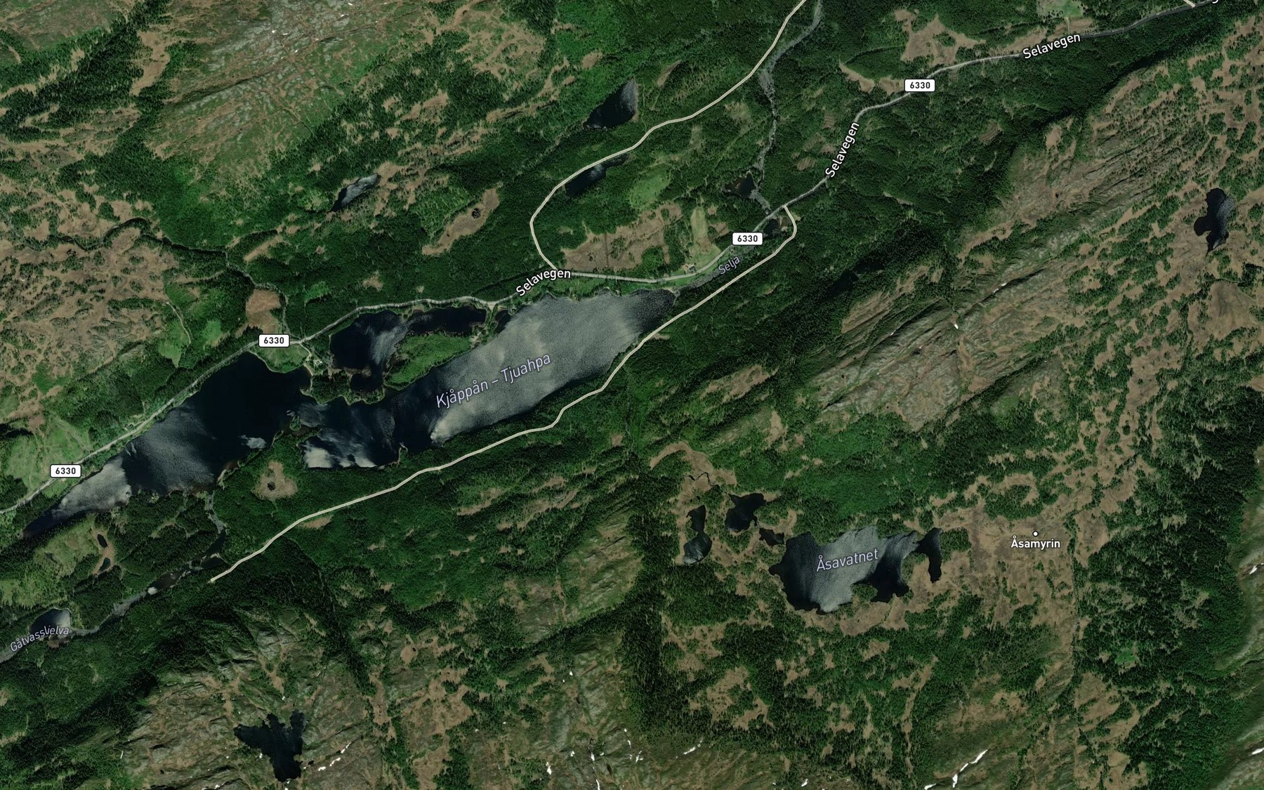Satellite map of the Asabekken