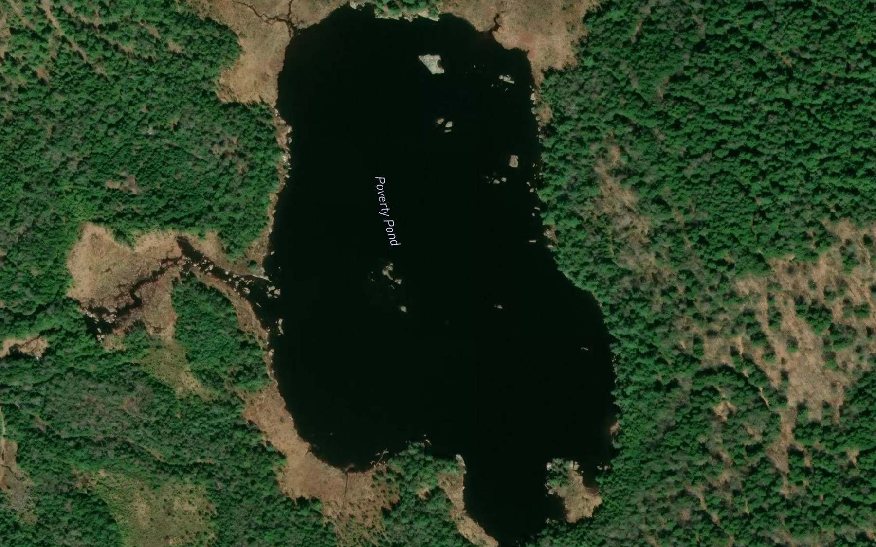 Satellite map of the Poverty Pond