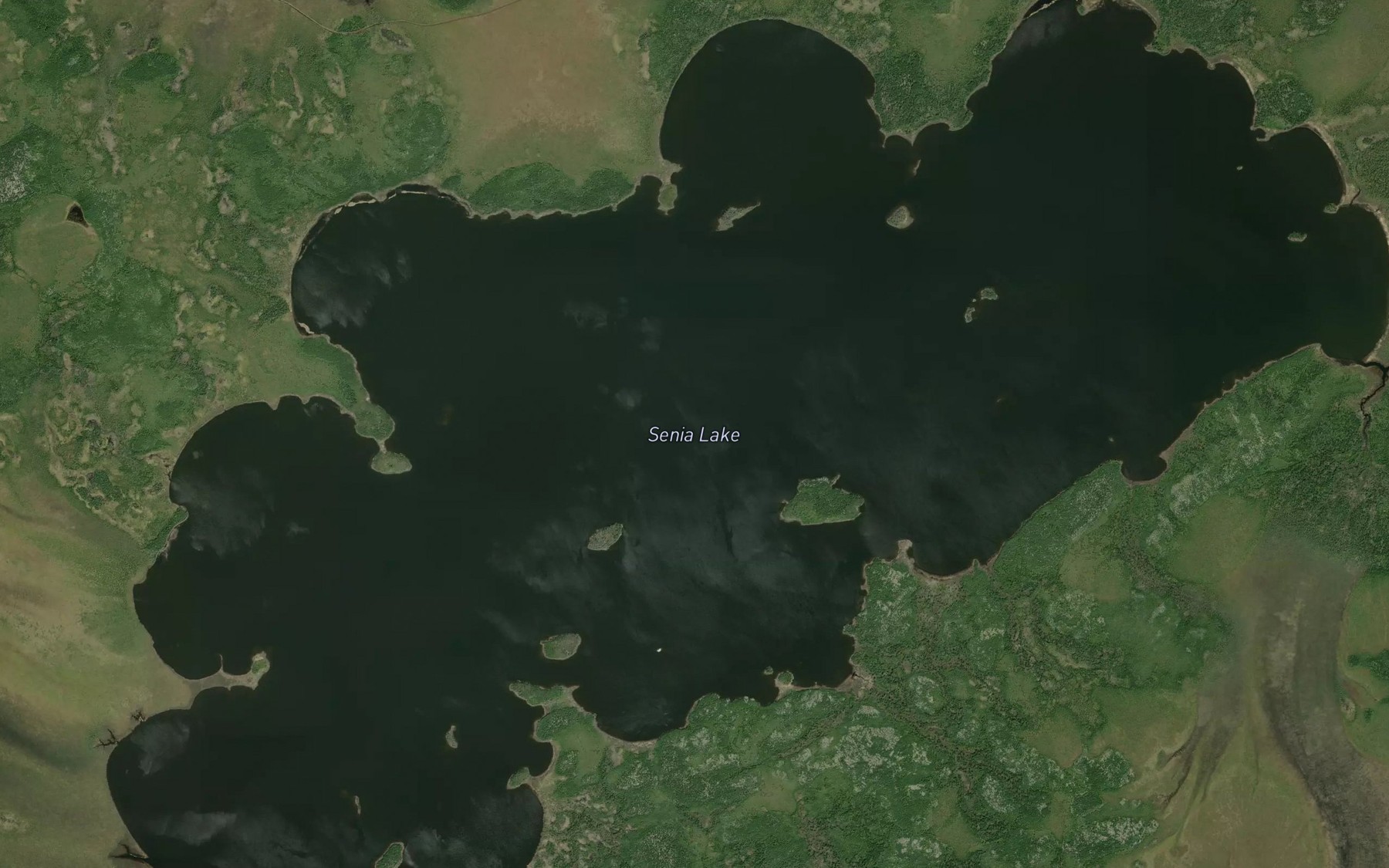 Satellite map of the Senia Lake