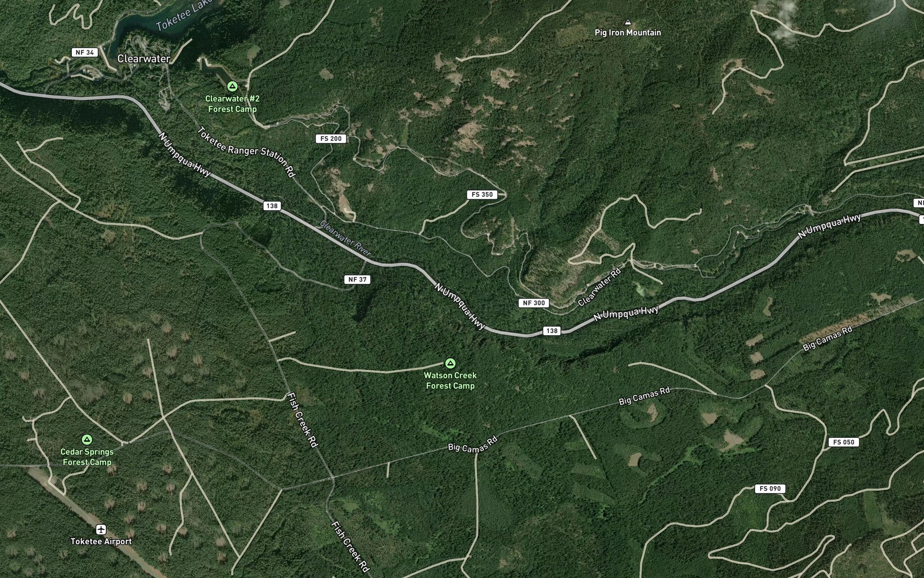 Satellite map of the No Tunnel Creek