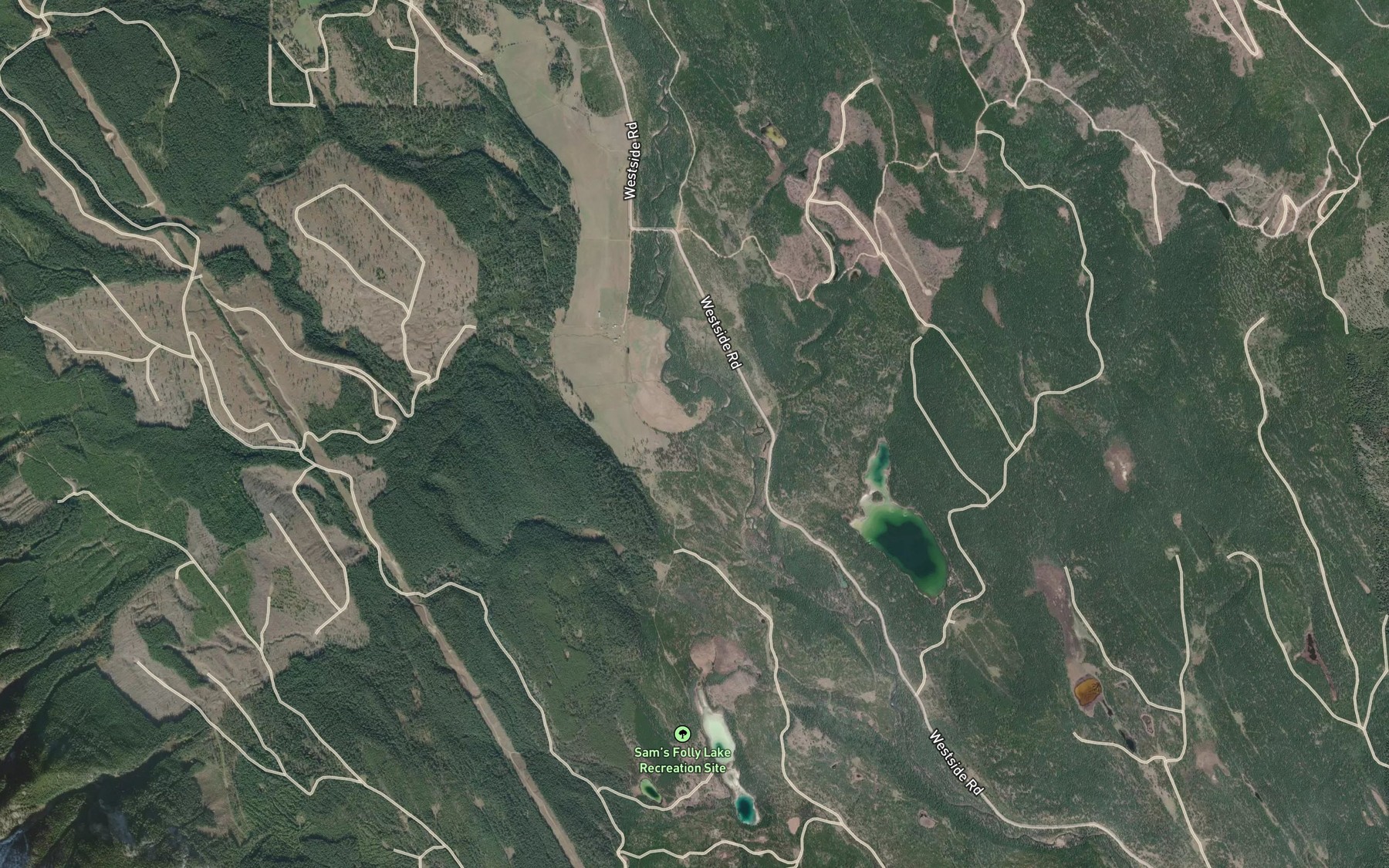 Satellite map of the Castor Creek