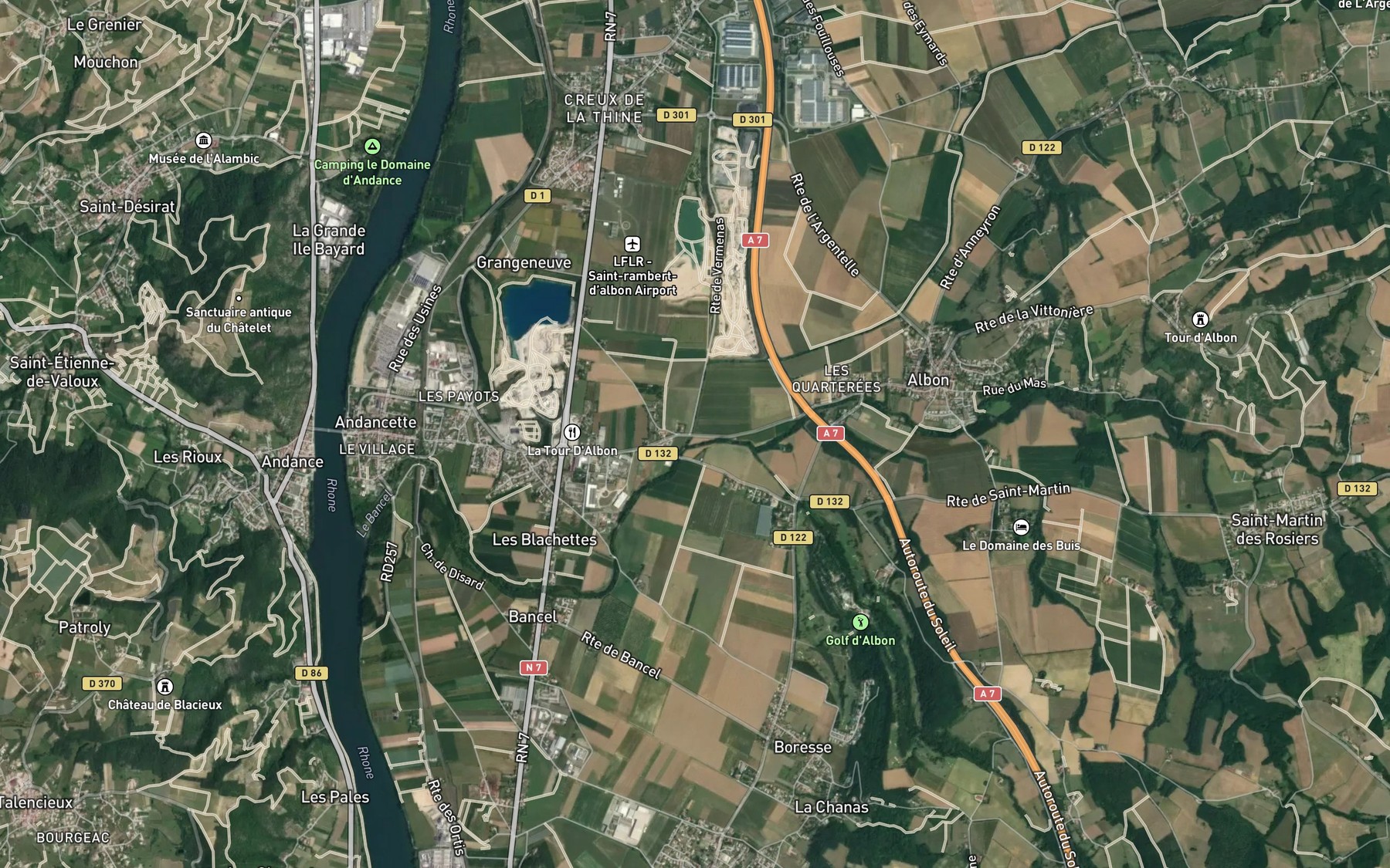 Satellite map of the Ruisseau Argentelle
