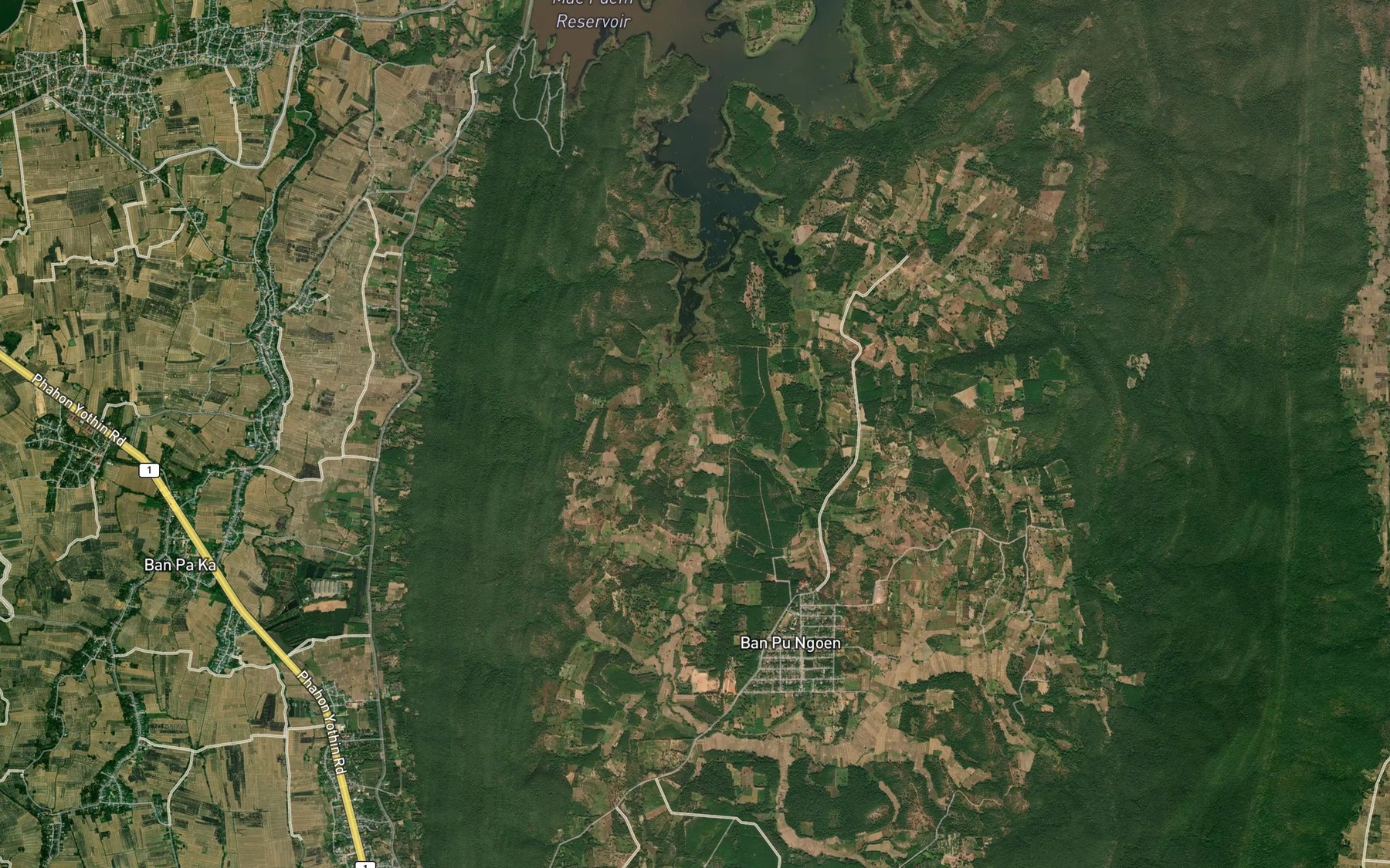 Satellite map of the Huai Mae Puem