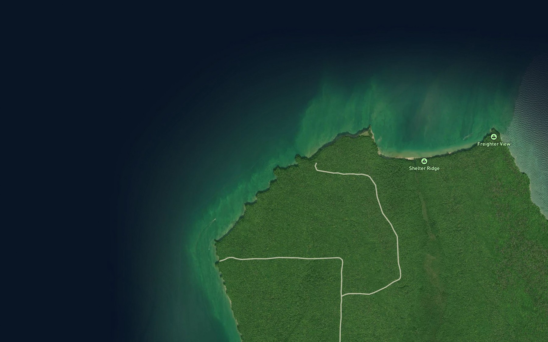 Satellite map of the Gull Point Creek