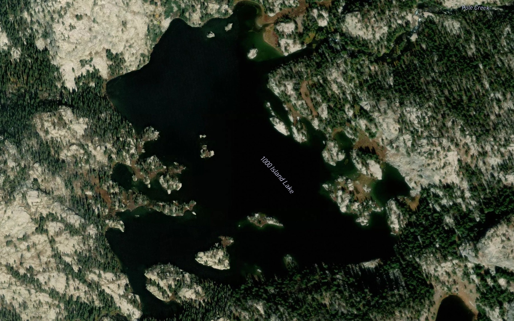 Satellite map of the 1000 Island Lake