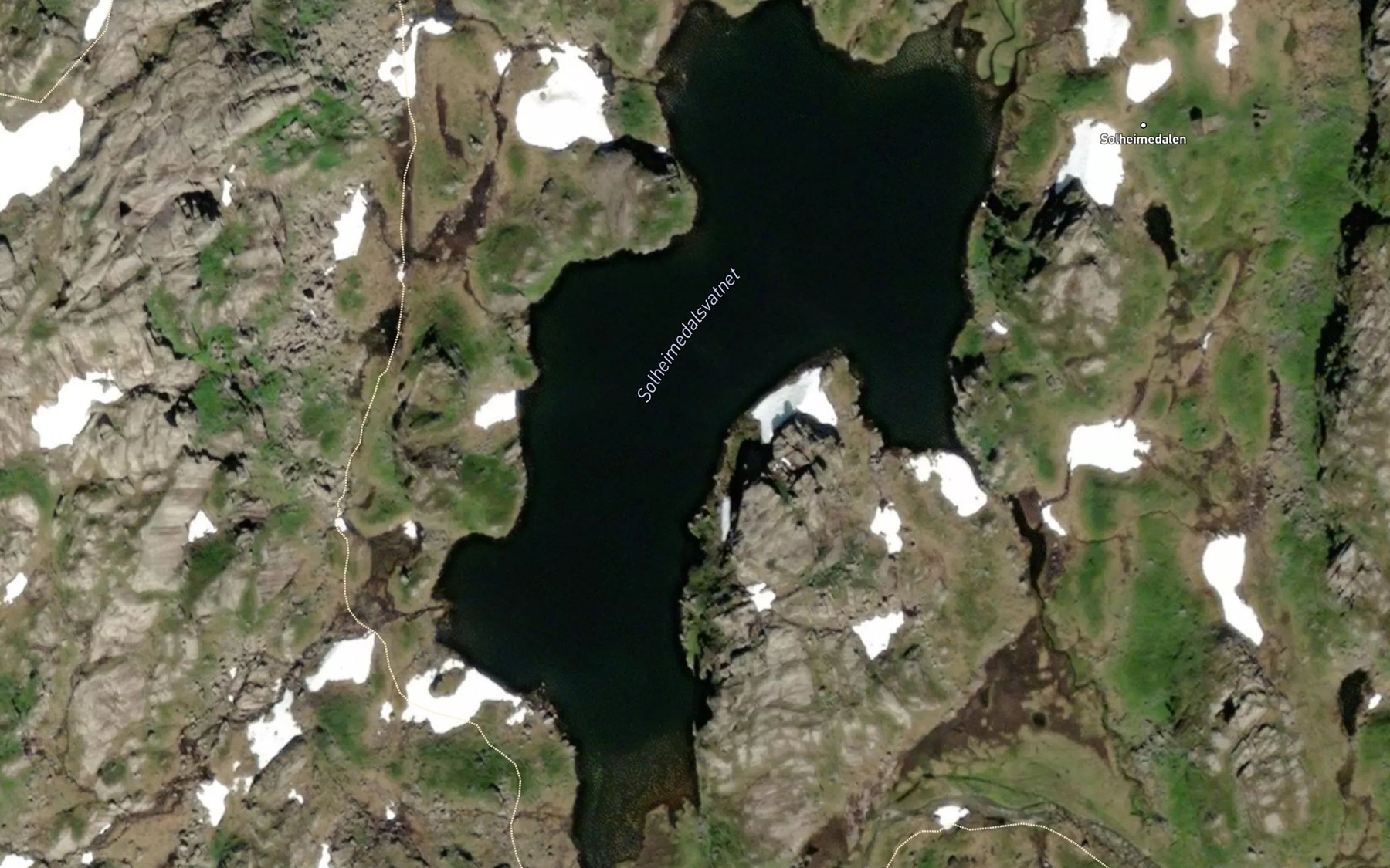 Satellite map of the Solheimedalsvatnet
