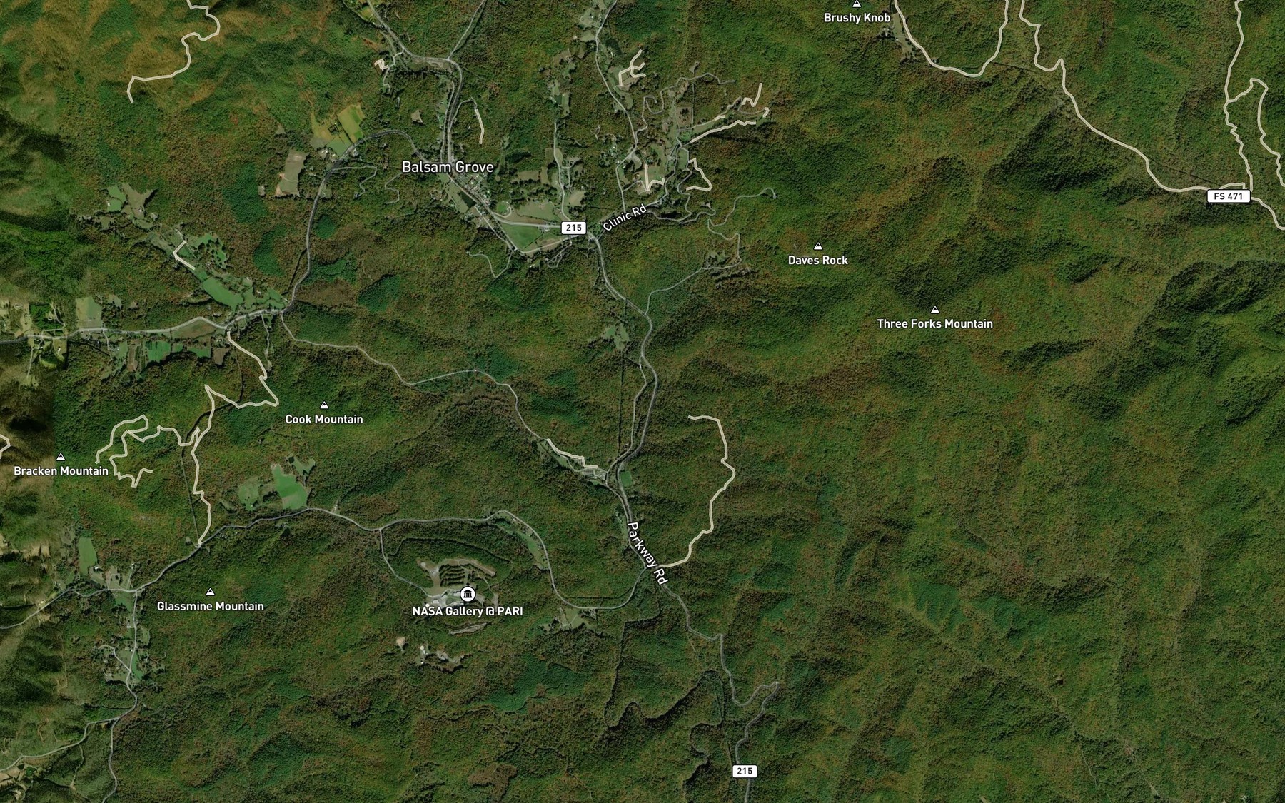 Satellite map of the Laurel Branch