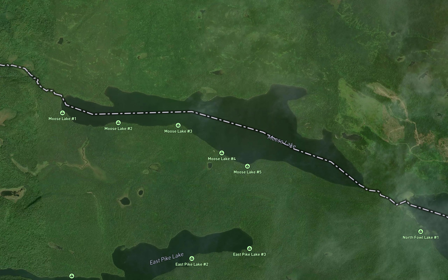 Satellite map of the Moose Lake
