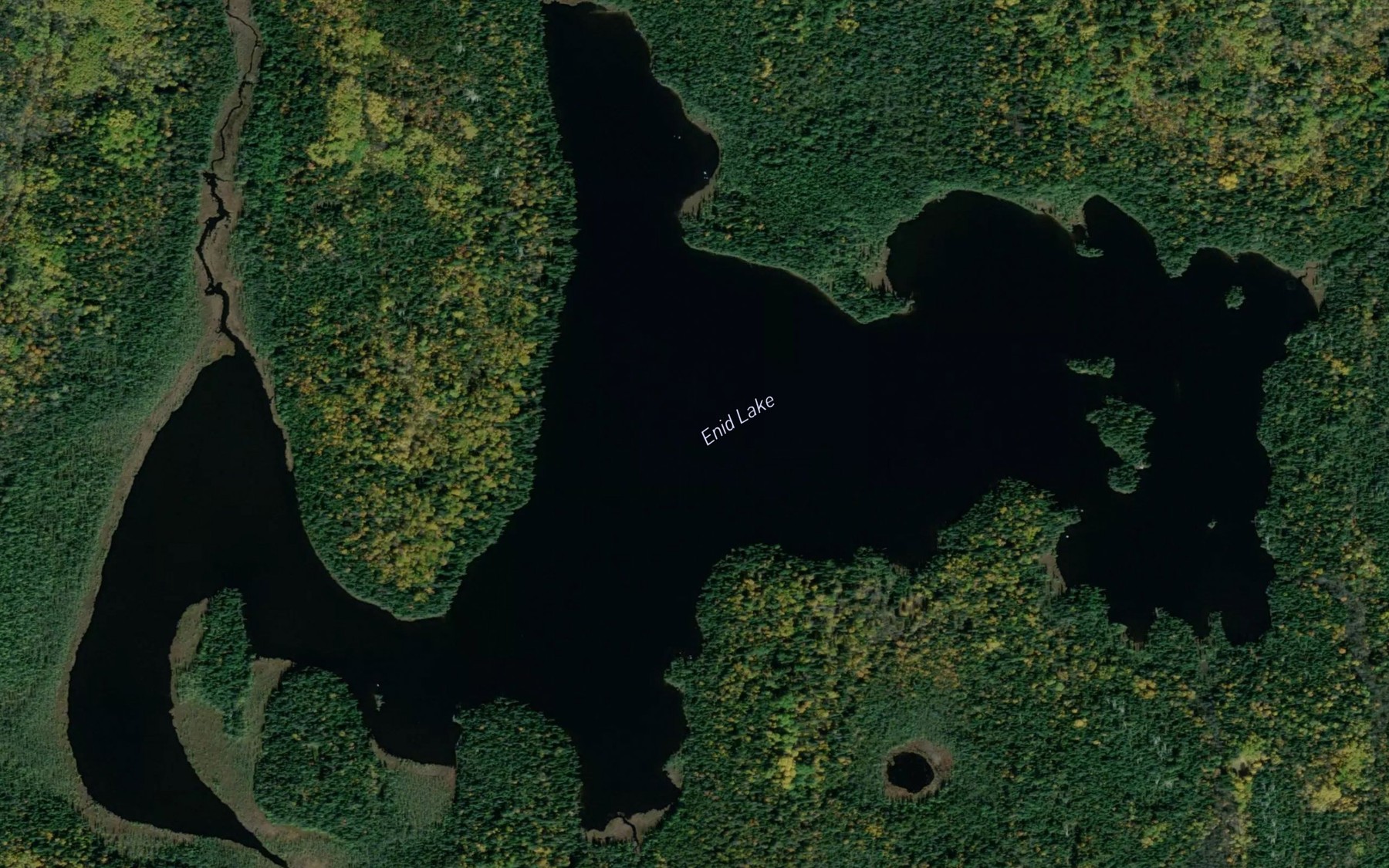Satellite map of the Enid Lake