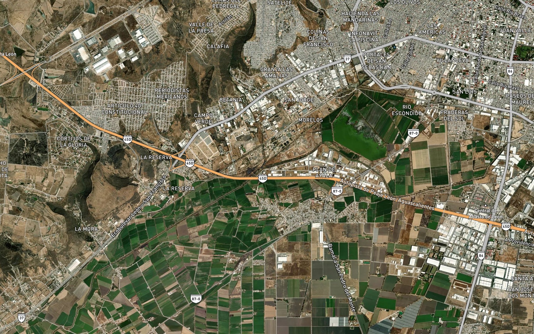 Satellite map of the Los Gomez