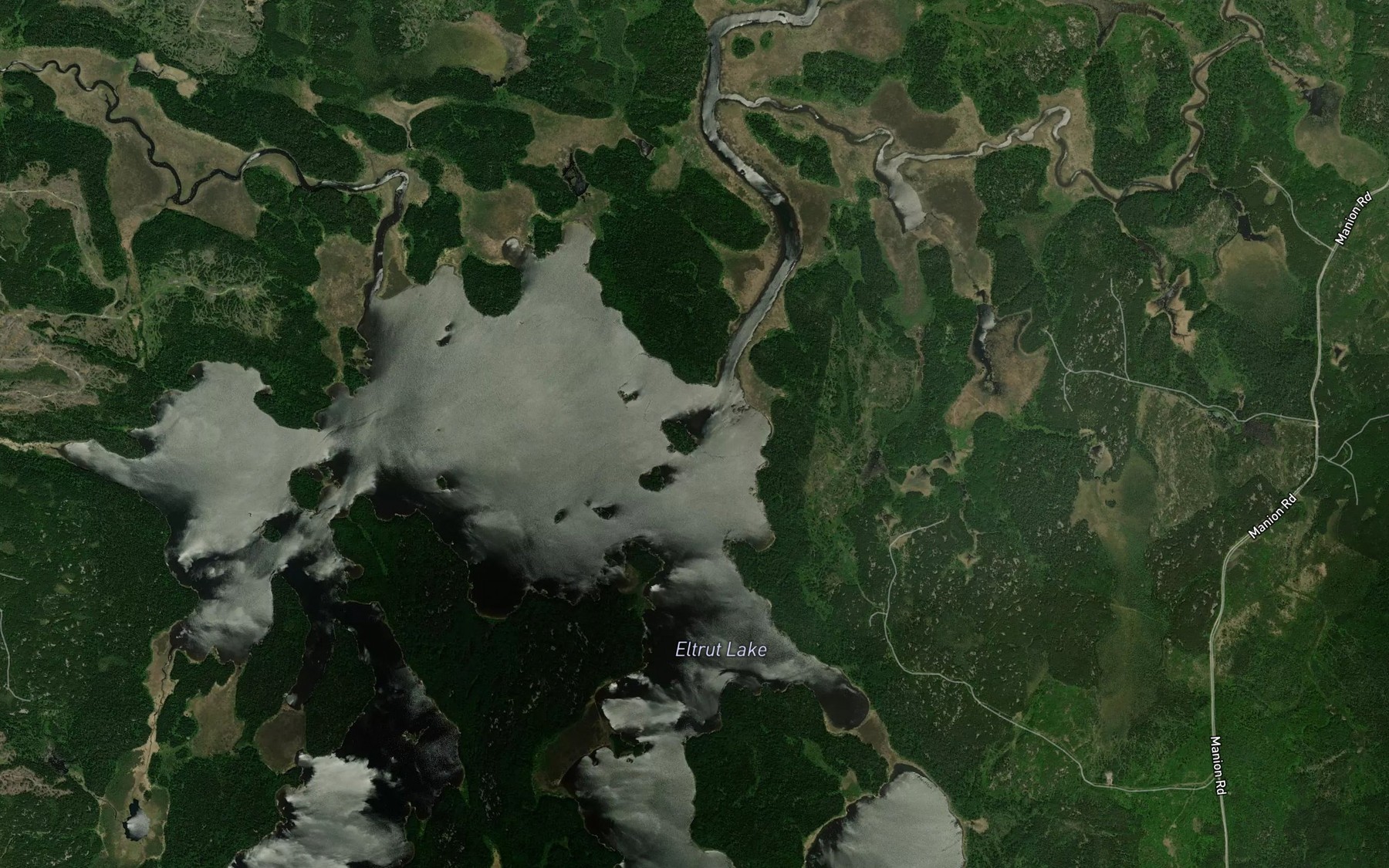 Satellite map of the Turtle River